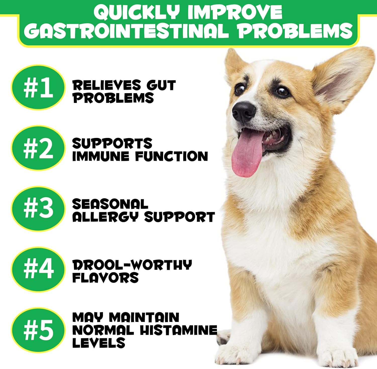 Yecuce Dog Probiotics with Digestive Enzymes and Gut Health Support - 120 Soft Chews, Perking Duck Flavor for Itchy Skin, Allergies, and Immune System Balance