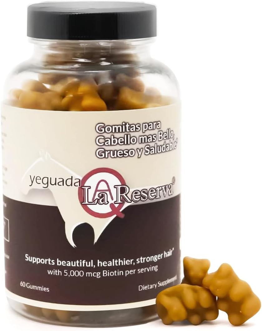 Yeguada La Reserva Hair, Skin, and Nails Gummies with 5000 mcg Biotin, Vitamin E & C - 60 Count