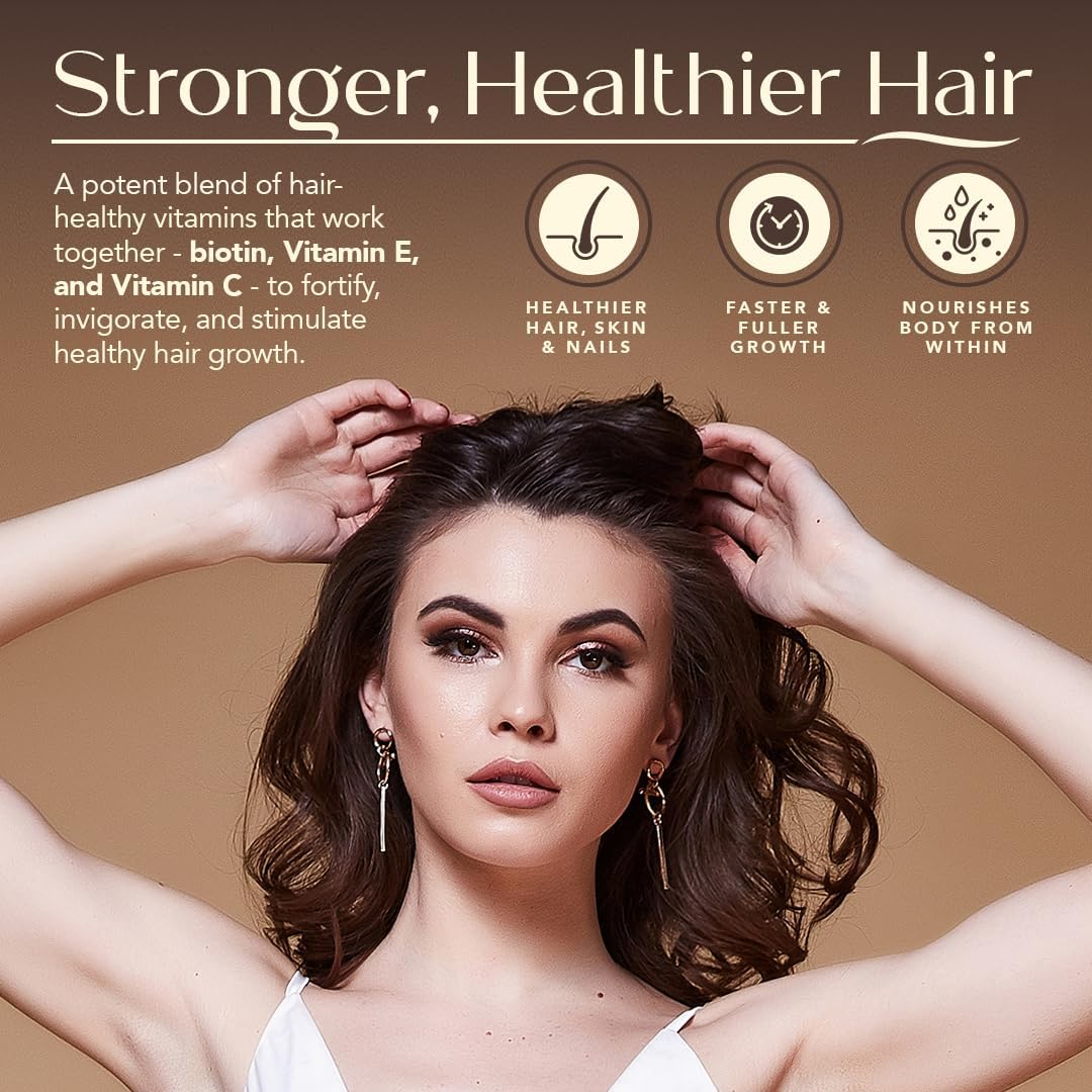 Yeguada La Reserva Hair, Skin, and Nails Gummies with 5000 mcg Biotin, Vitamin E & C - 60 Count