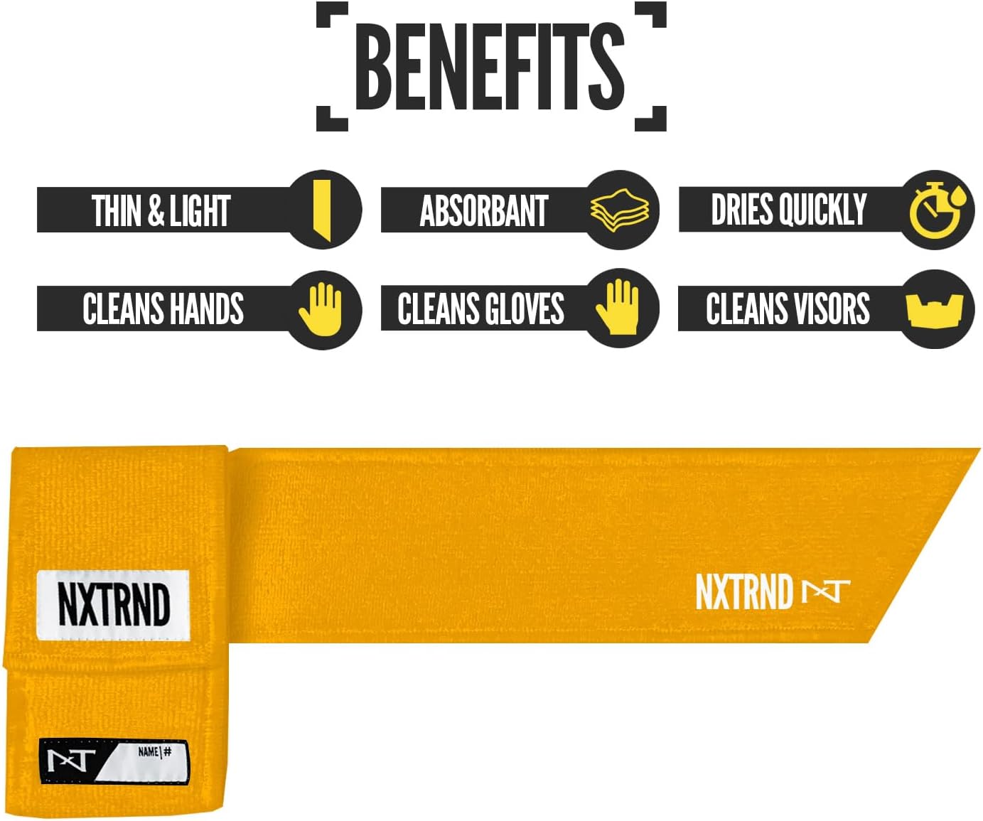Yellow Nxtrnd Streamer Football Towel - Thin Sports Towel for Hands & Accessories