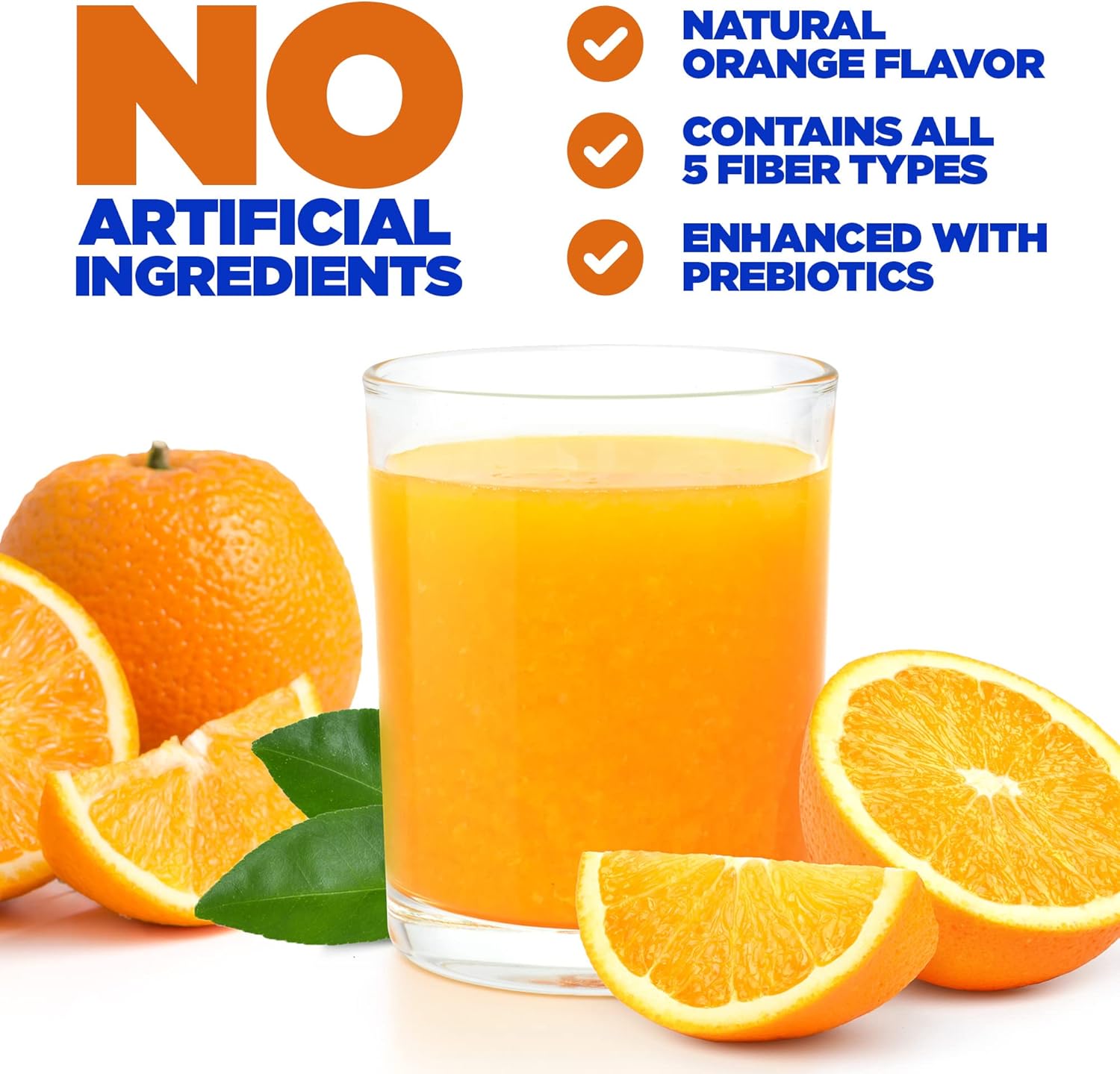 Yerba Prima Orange Daily Fiber Formula 1lb - Non-GMO, Gluten Free, USA Made, Delicious Natural Orange Flavor