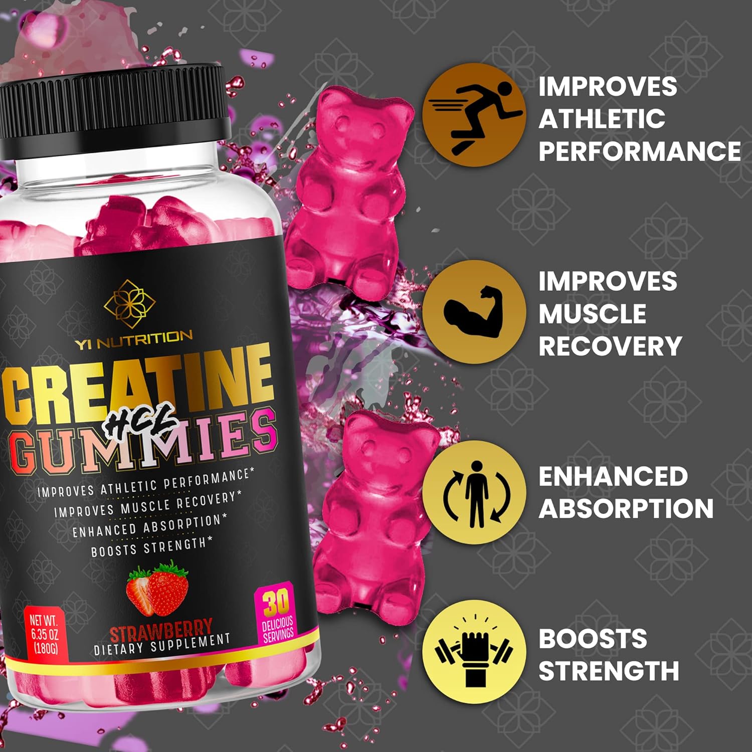 Yi Nutrition Creatine HCL Gummy - Innovative Pre-Workout Gummies with Creatine HCL