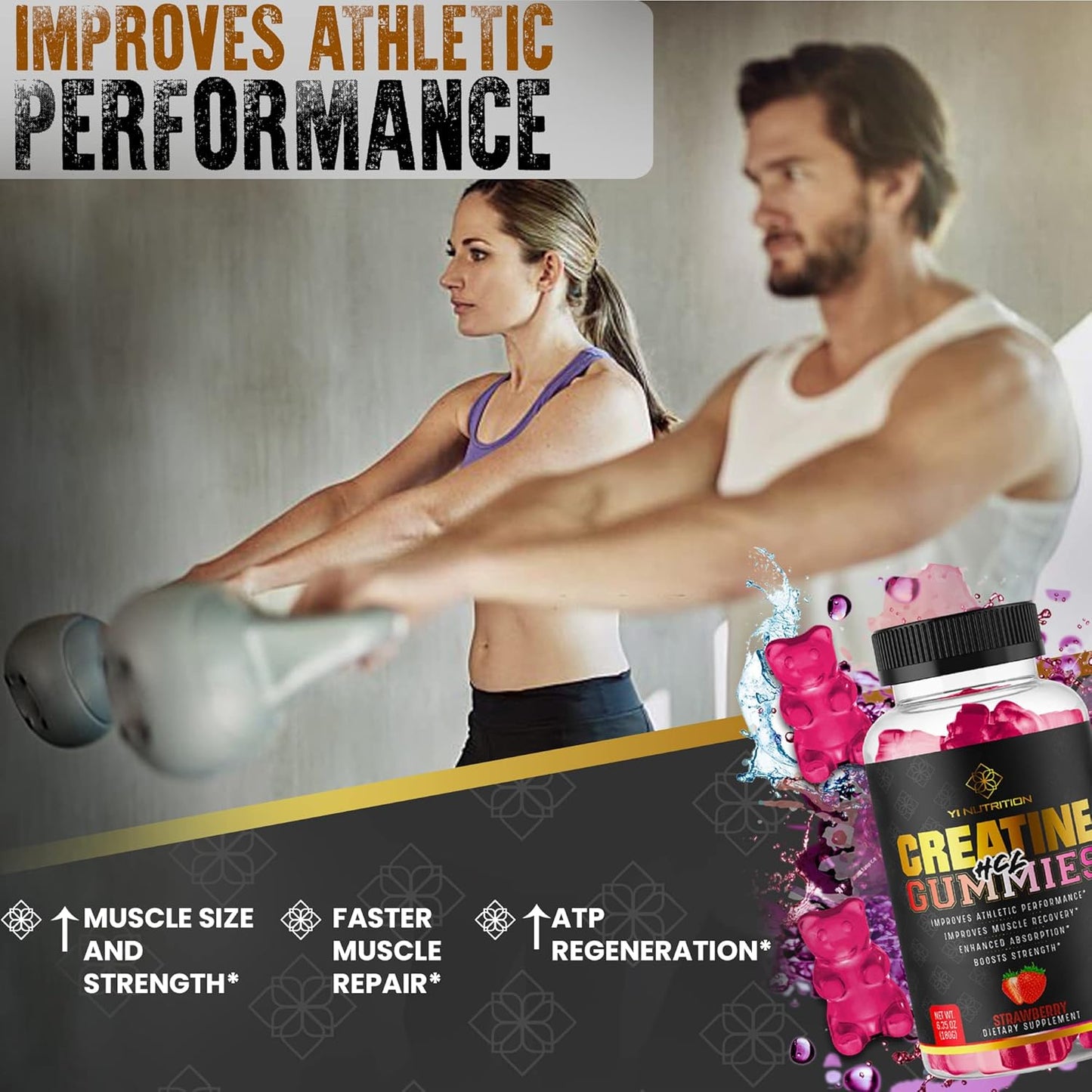 Yi Nutrition Creatine HCL Gummy - Innovative Pre-Workout Gummies with Creatine HCL