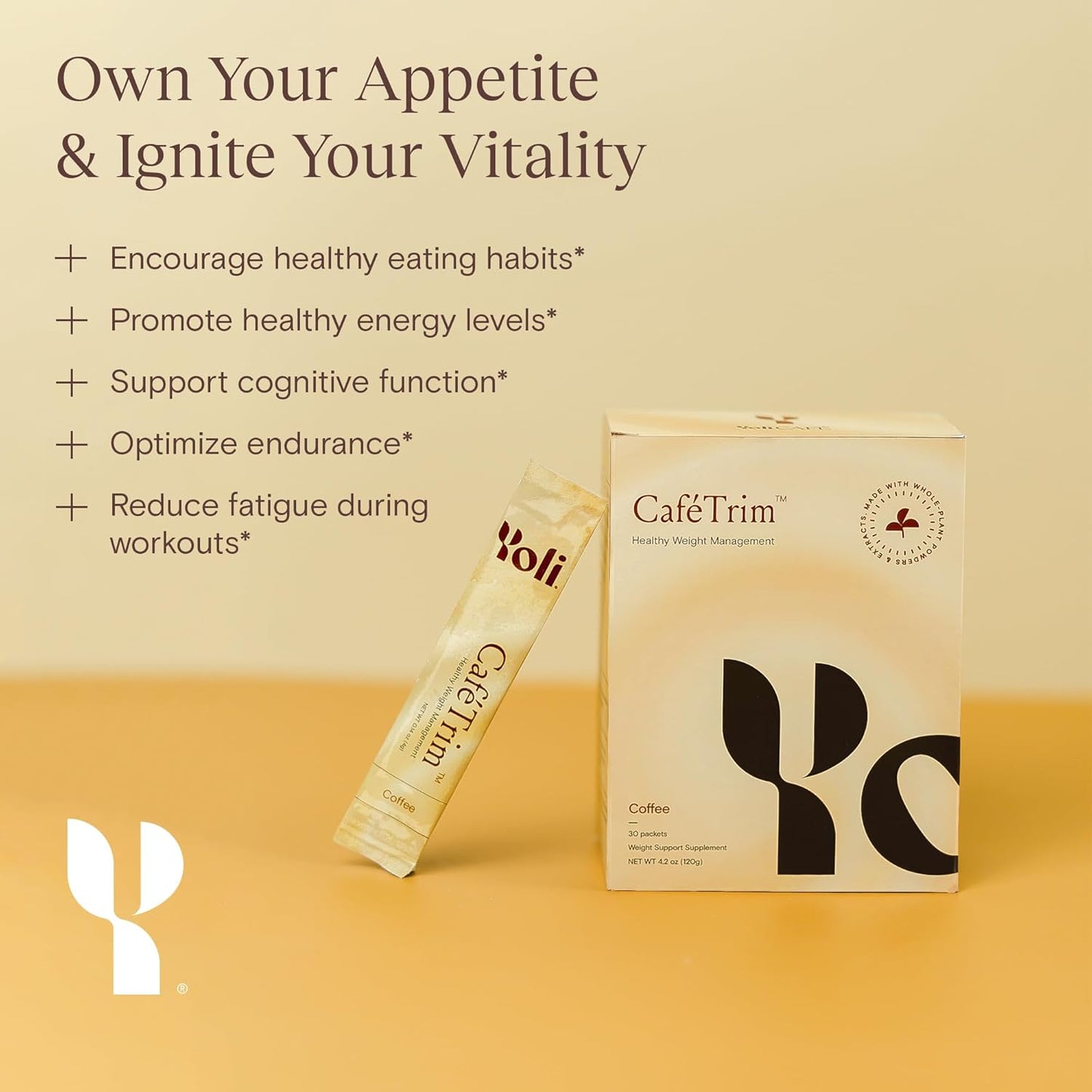 Yoli® CaféTrim Coffee Flavored Powder - Appetite Suppressant for Food Cravings