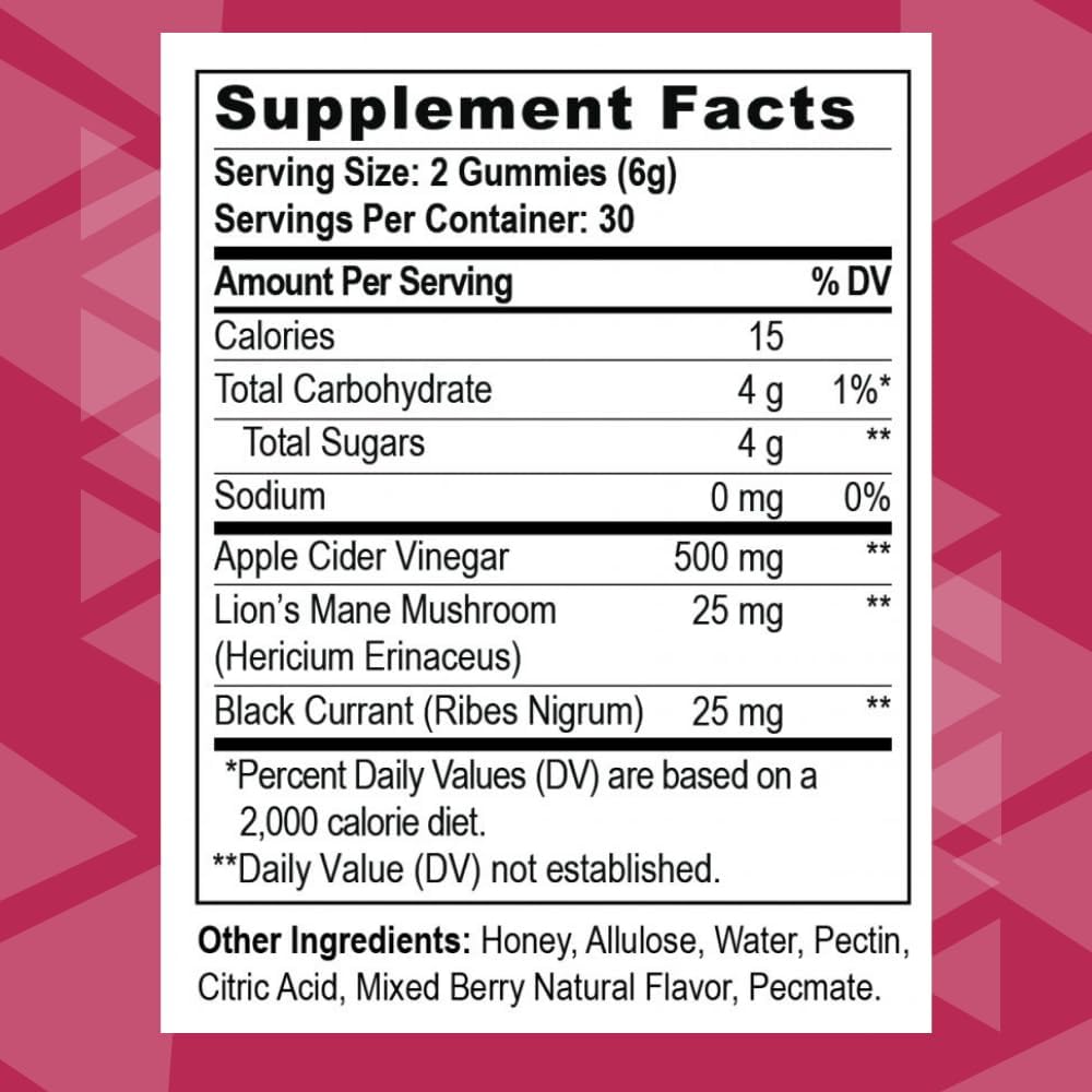 Youngevity Apple Cider Vinegar Gummies - 500mg with Raw ACV for Detox Cleanse and Immunity Support - 60 Gummy Vitamins