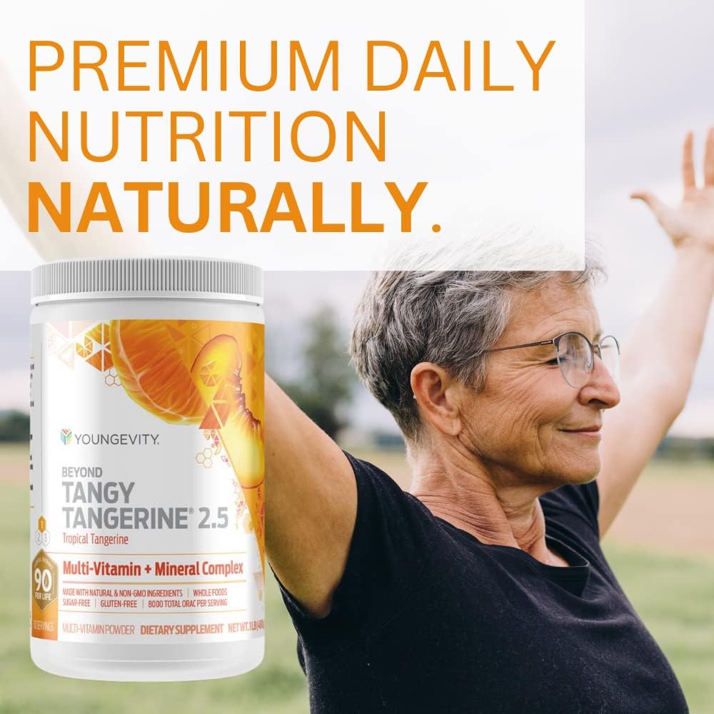Youngevity Beyond Tangy Tangerine 2.5 Tropical Tangerine Ultimate Multi-Vitamin & Mineral Complex with 8,000 ORAC - Natural & Whole Foods