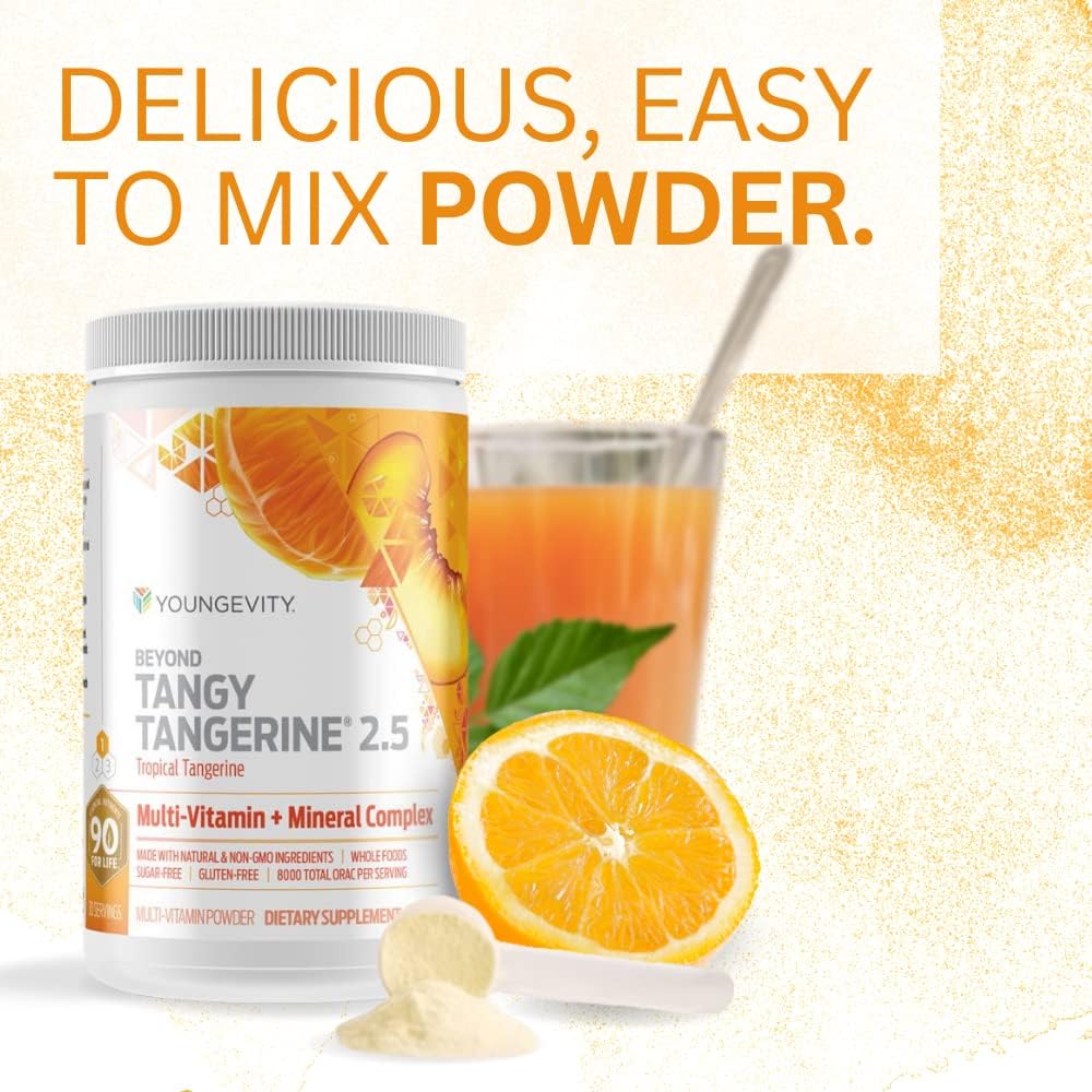Youngevity Beyond Tangy Tangerine 2.5 Tropical Tangerine Ultimate Multi-Vitamin & Mineral Complex with 8,000 ORAC - Natural & Whole Foods