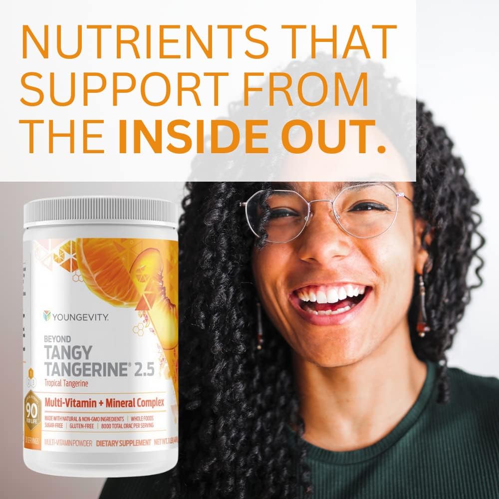 Youngevity Beyond Tangy Tangerine 2.5 Tropical Tangerine Ultimate Multi-Vitamin & Mineral Complex with 8,000 ORAC - Natural & Whole Foods