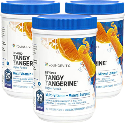 Youngevity Beyond Tangy Tangerine Original Formula - Natural Whole Foods | Multi-Vitamin & Mineral Complex | 5,745 ORAC | 3 Pack