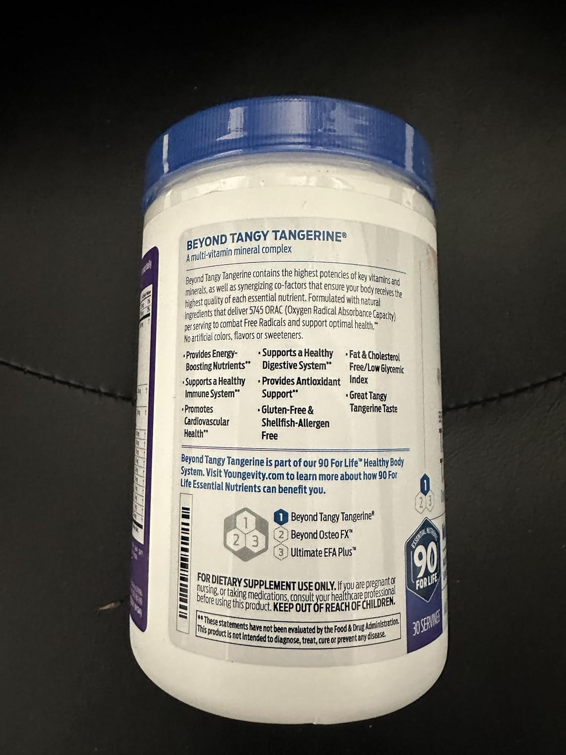 Youngevity Beyond Tangy Tangerine Original Formula 6 Pack - Natural Whole Foods Multi-Vitamin Mineral Complex with 5,745 ORAC
