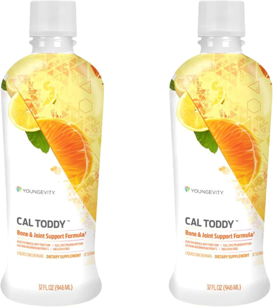 Youngevity CAL Toddy Liquid Supplement - High Potency Calcium and Magnesium with Essential Vitamins and Minerals - Supports Bone Health - 64 Fl Oz (2 Pack)