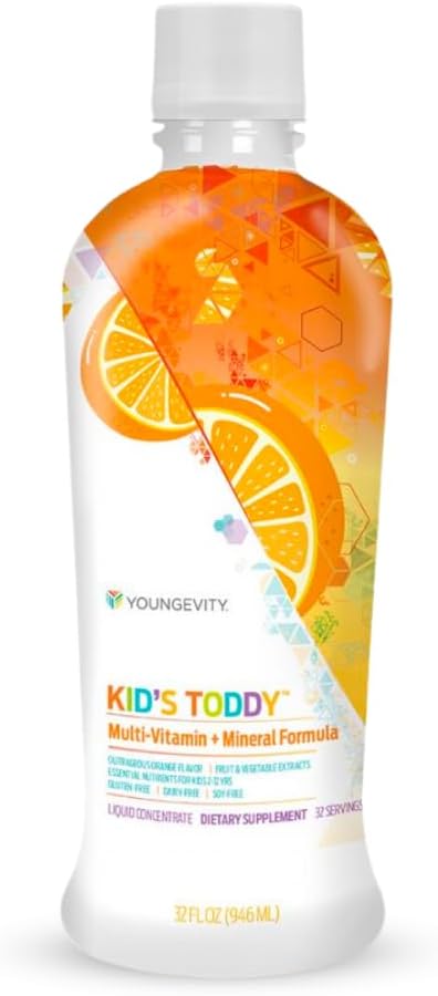 Youngevity Kid's Toddy™ - Premium Multivitamin for Kids 2+ - 14 Vitamins, 10 Minerals, Phytonutrient Blend - Highly Absorbable Orange Liquid - 32 Fl Oz