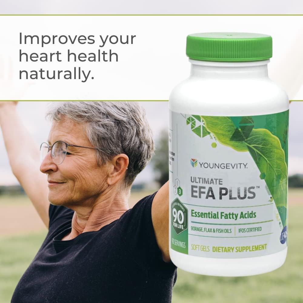 Youngevity Ultimate EFA Plus Soft Gels - Balanced Fish Oil Supplement for Heart, Brain, Joint, Skin Health - Omega-3, Omega-6, Omega-9 for Optimal Support