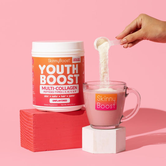 Youth Boost Advanced Multi-Collagen Powder - 5 Types of Hydrolyzed Collagen Peptides for Hair, Skin, Nails & Joints - Grass Fed, Keto Friendly - Unflavored