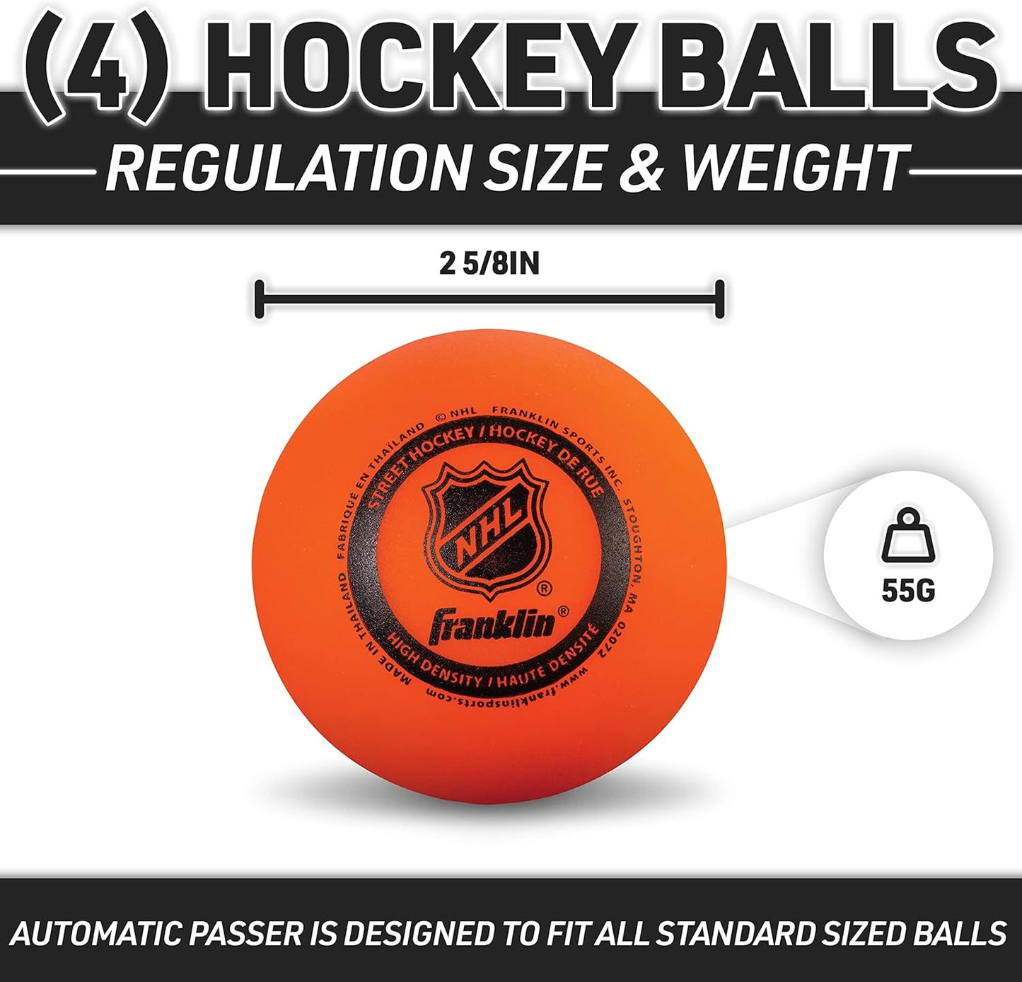 Youth Hockey Training Equipment: Franklin Sports NHL Automatic Hockey Ball Passer Machine - One Timer Shooting Practice Trainer for Kids