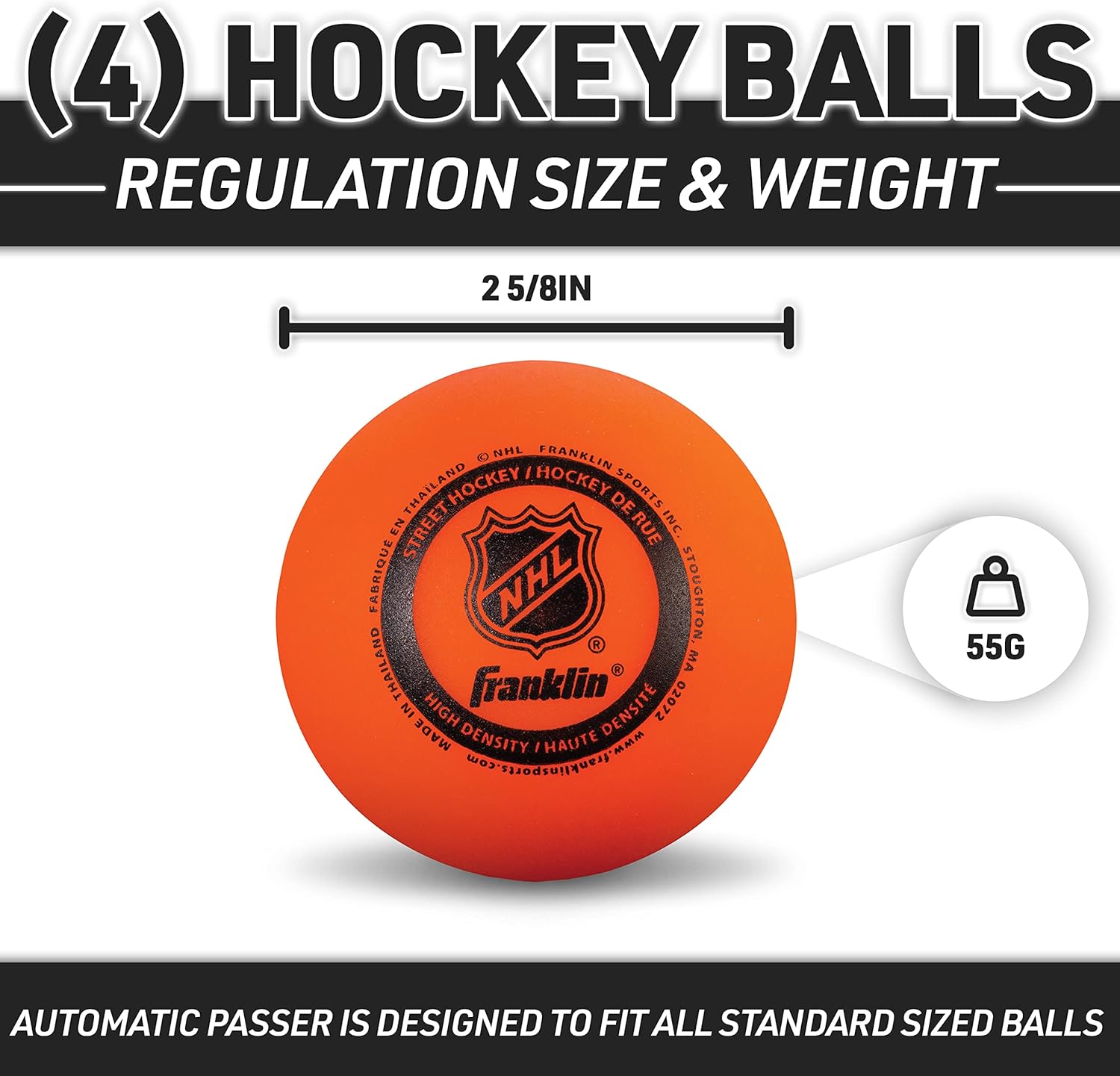 Youth Hockey Training Equipment: Franklin Sports NHL Automatic Hockey Ball Passer Machine - One Timer Shooting Practice Trainer for Kids