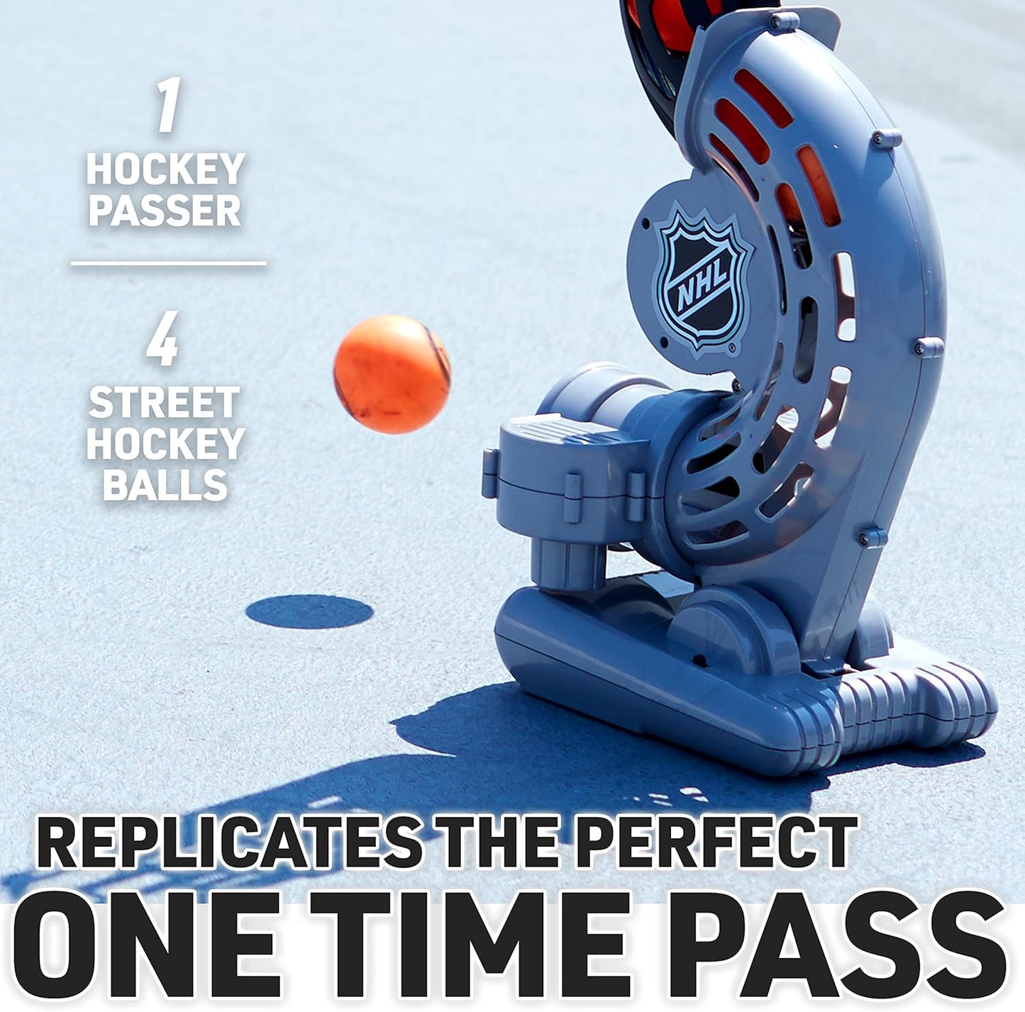 Youth Hockey Training Equipment: Franklin Sports NHL Automatic Hockey Ball Passer Machine - One Timer Shooting Practice Trainer for Kids