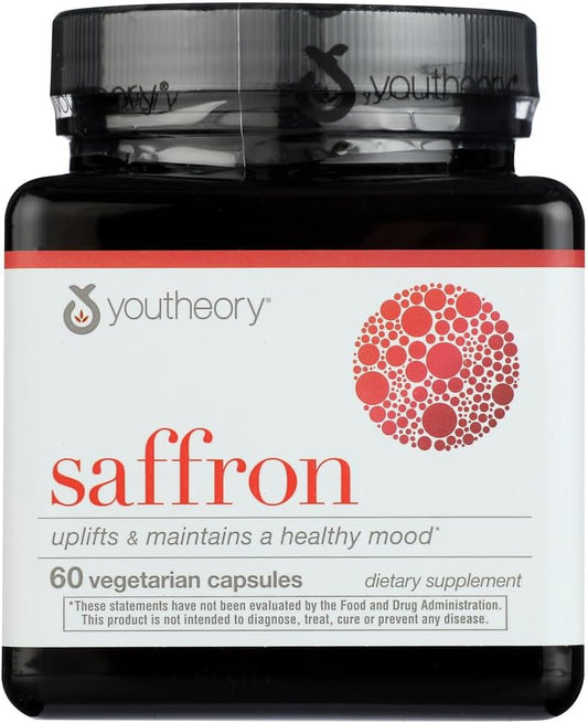 Youtheory Saffron Mood & Focus Boost Supplement, 60 Capsules