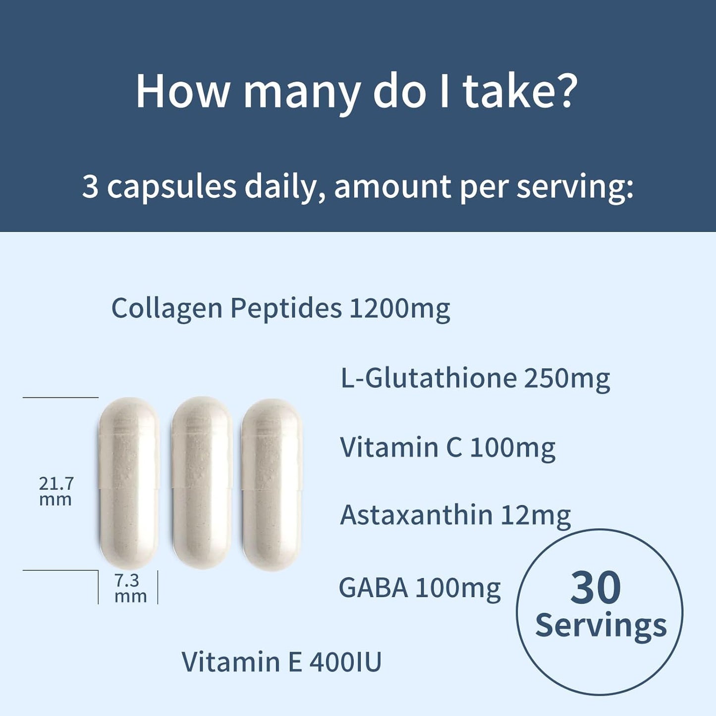 Youthvita Collagen Peptides with L-Glutathione, Vitamin C, GABA, Astaxanthin, and Vitamin E for Skin Health - 90 Capsules