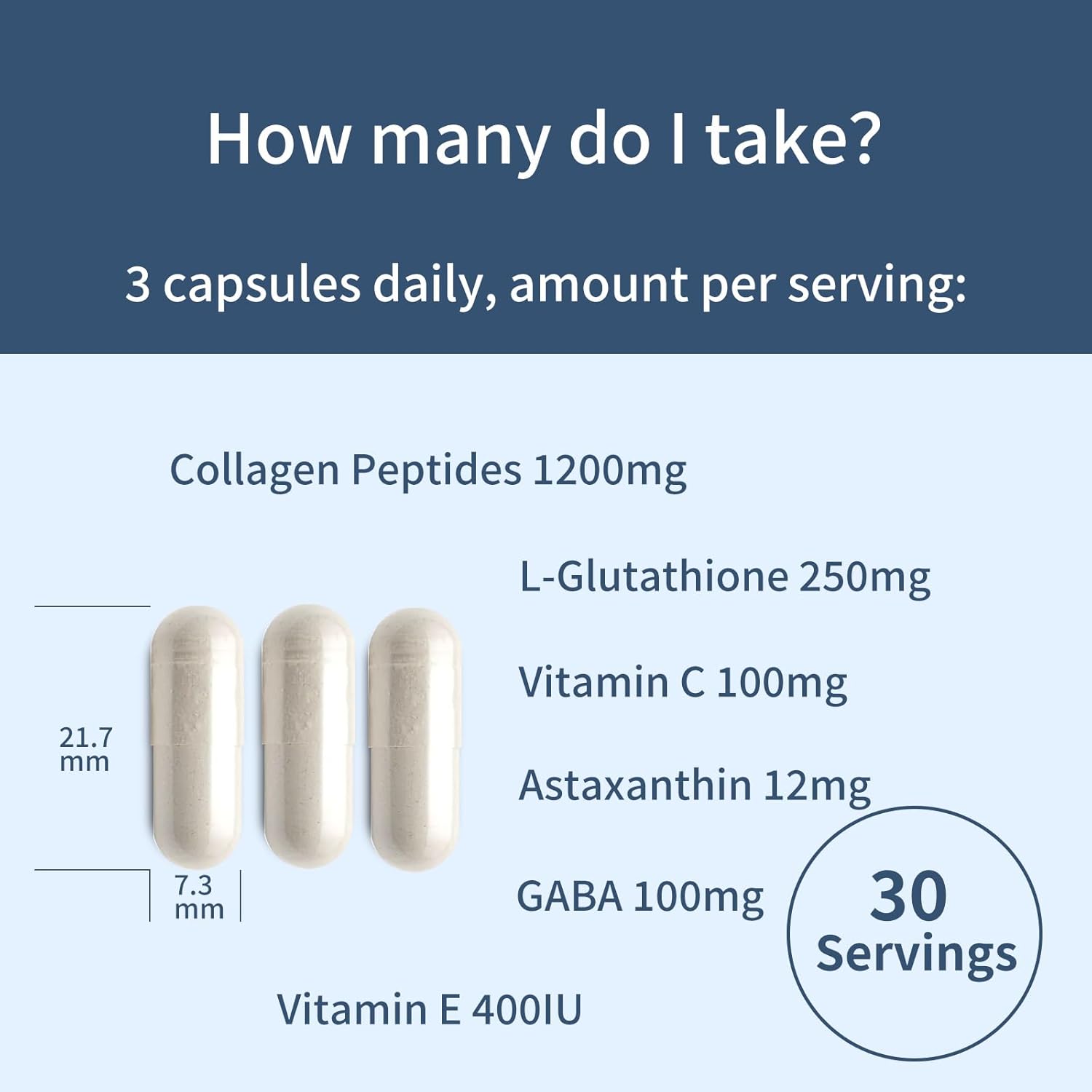 Youthvita Collagen Peptides with L-Glutathione, Vitamin C, GABA, Astaxanthin, and Vitamin E for Skin Health - 90 Capsules