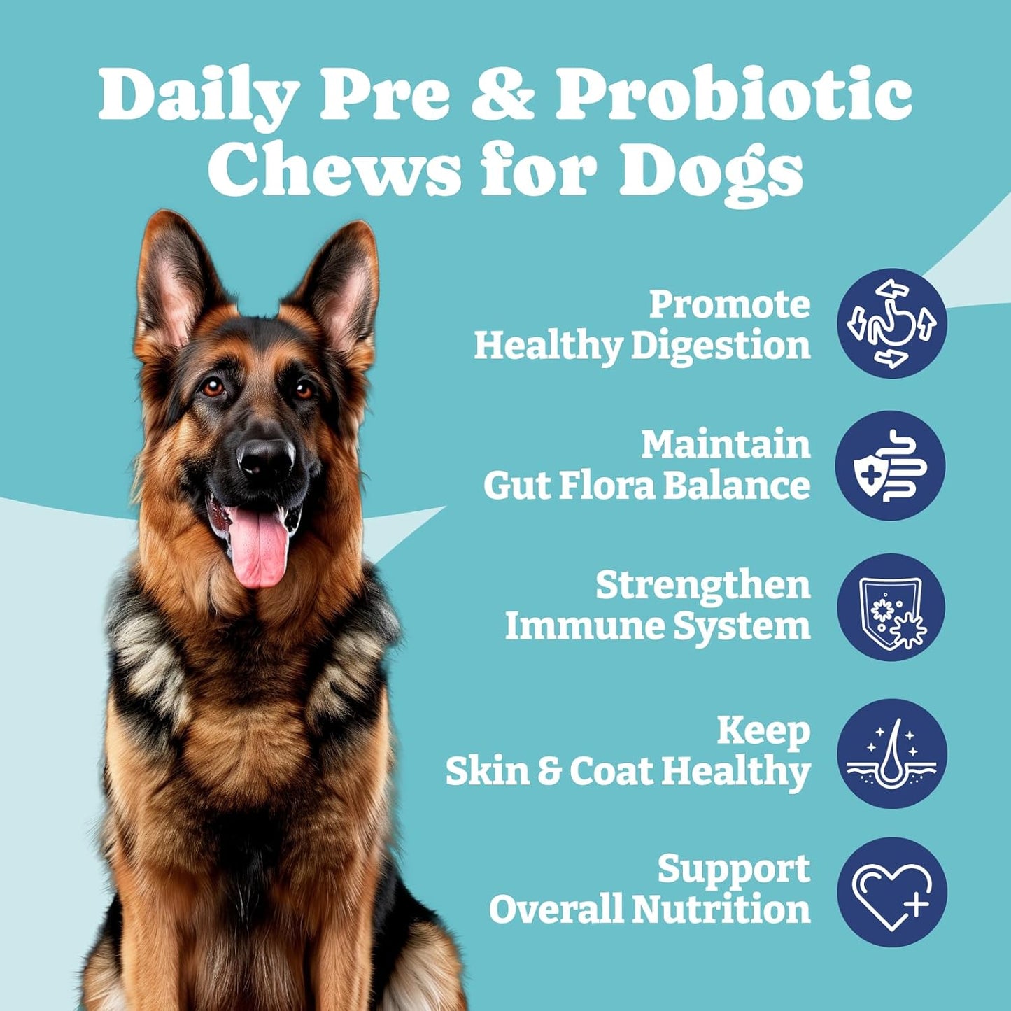 YoYoBay Duck Flavored Probiotics for Dogs, 90 Count - Supports Gut Health, Digestion, Immune System, and Skin & Coat Health