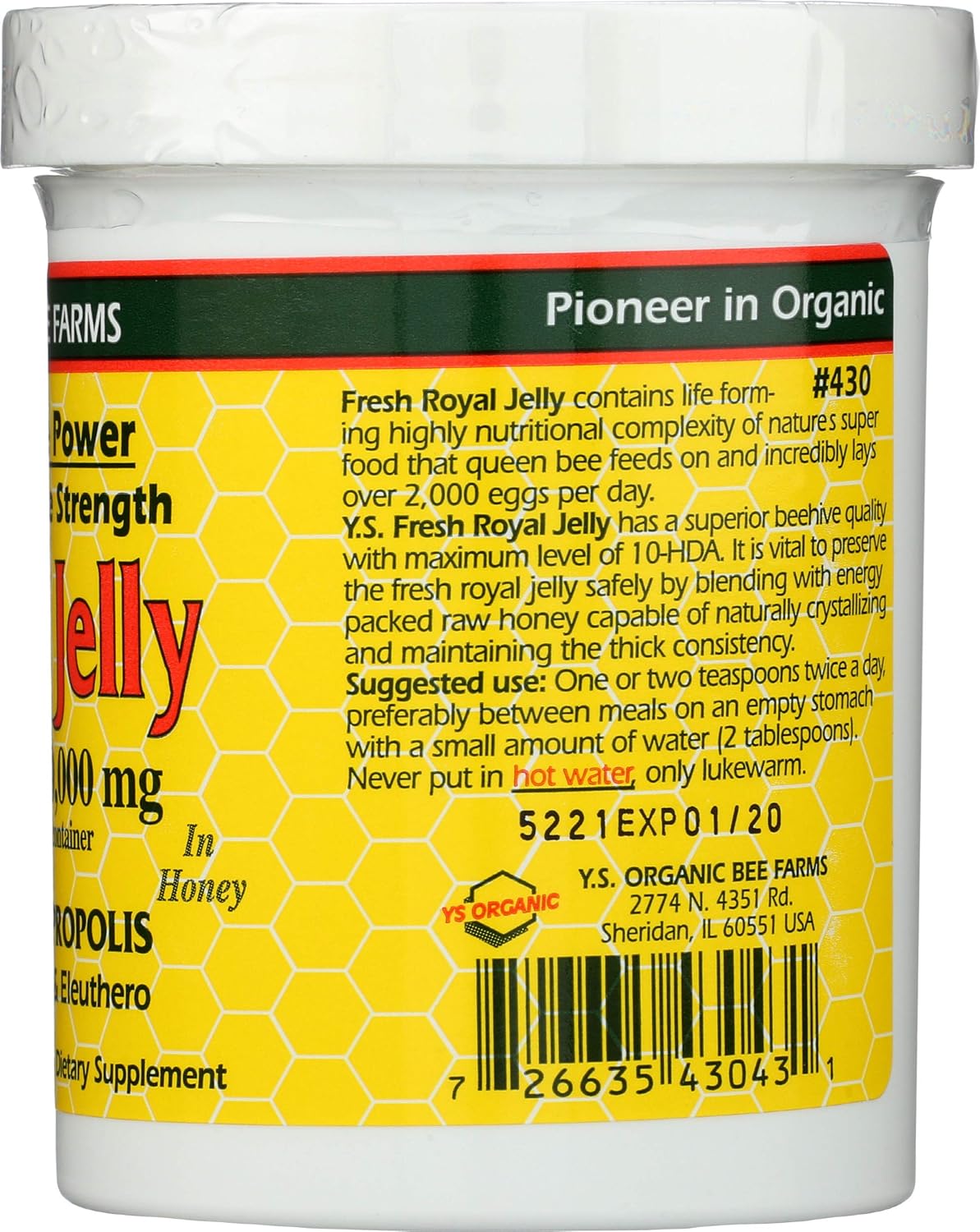 Ys Bee Farms Royal Jelly Infused Honey - Ultimate Strength, 11.5 oz Gel
