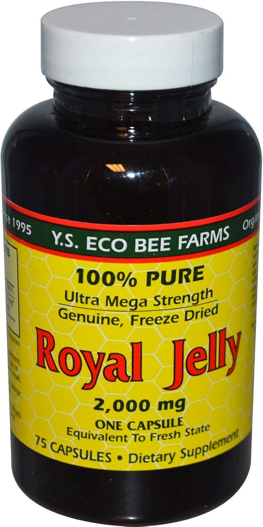 YS Eco Bee Farms Royal Jelly 2000 Mg Capsules - 75 Count