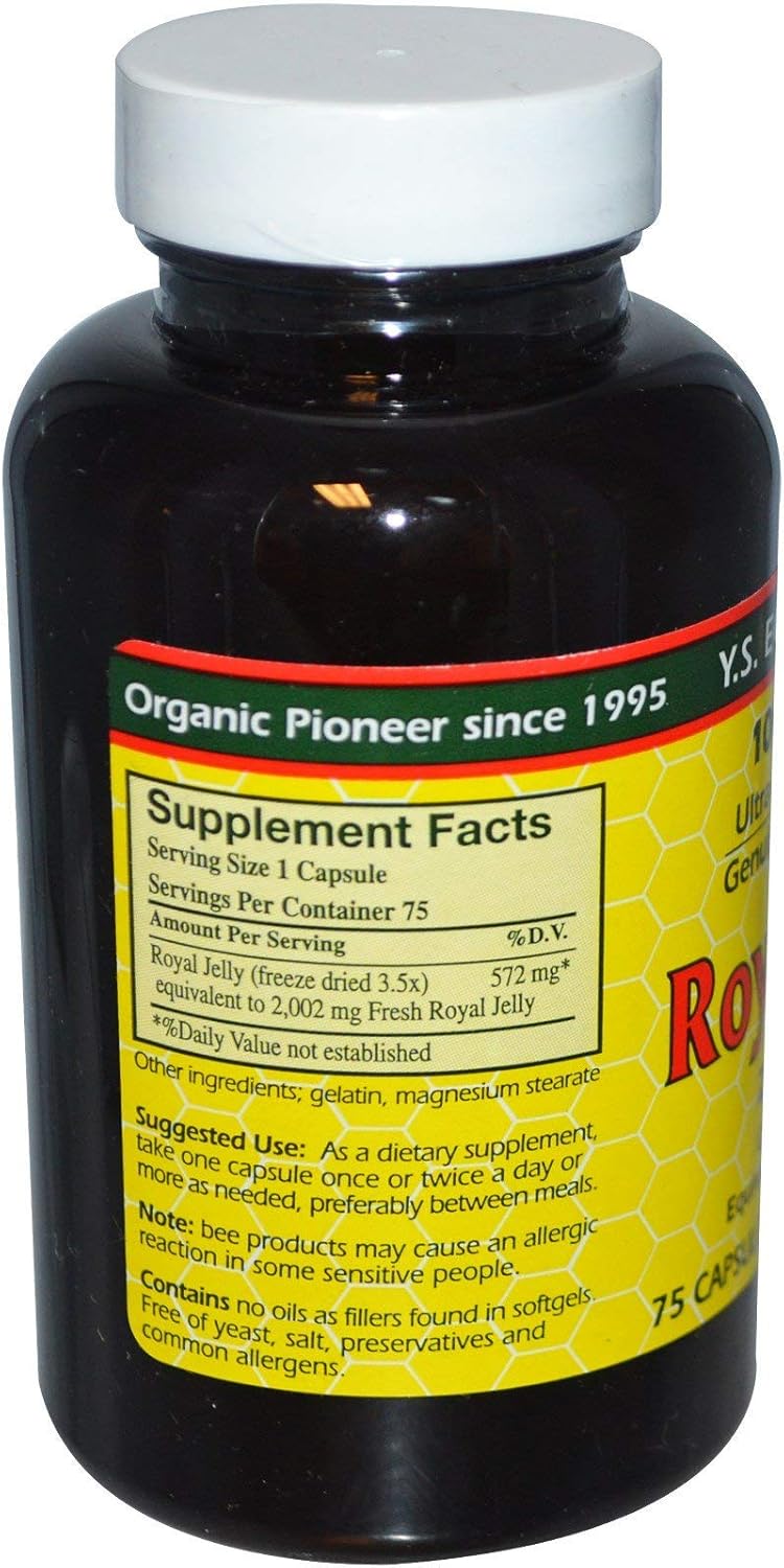 YS Eco Bee Farms Royal Jelly 2000 Mg Capsules - 75 Count
