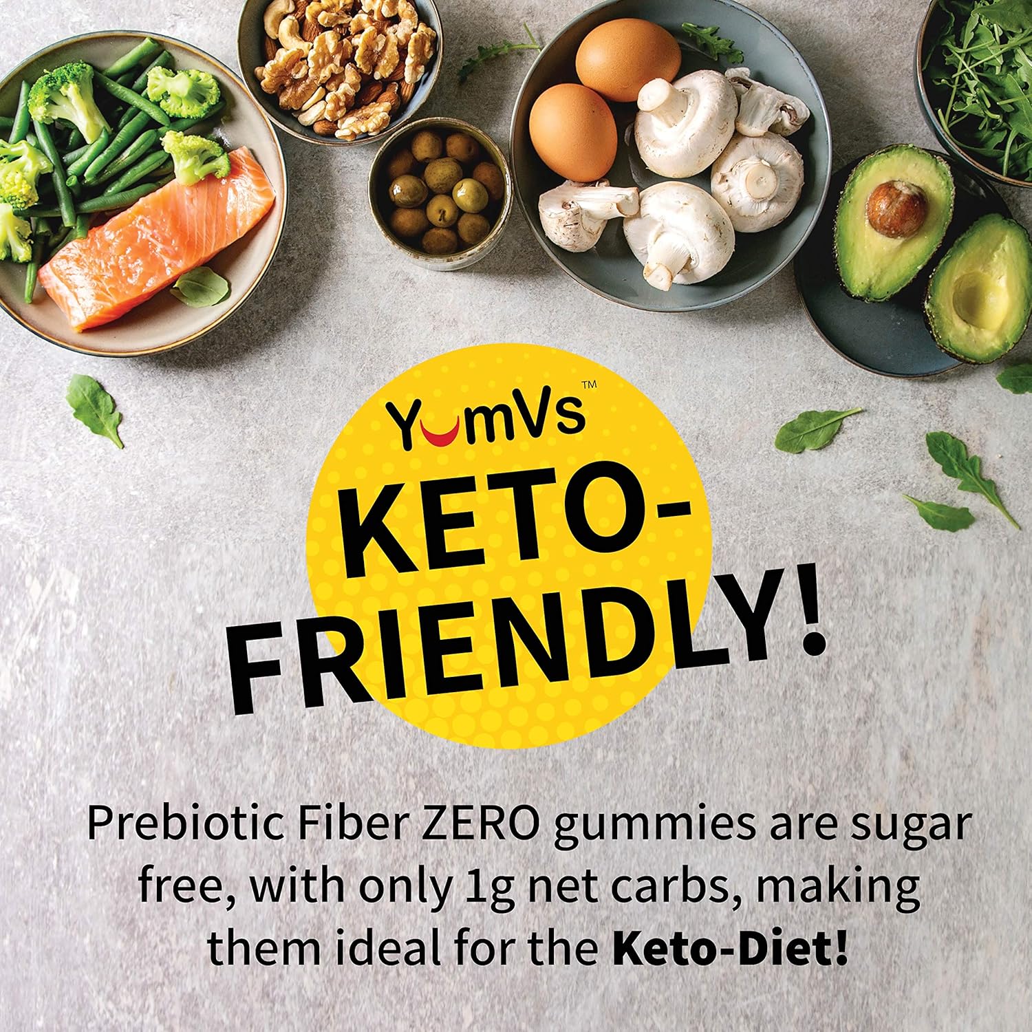 YUM-V'S Kids Prebiotic Fiber Gummies - Sugar-Free Keto Chewables for Toddlers - Constipation Support with 4g Fiber - Natural Berry Flavor - 70 Count