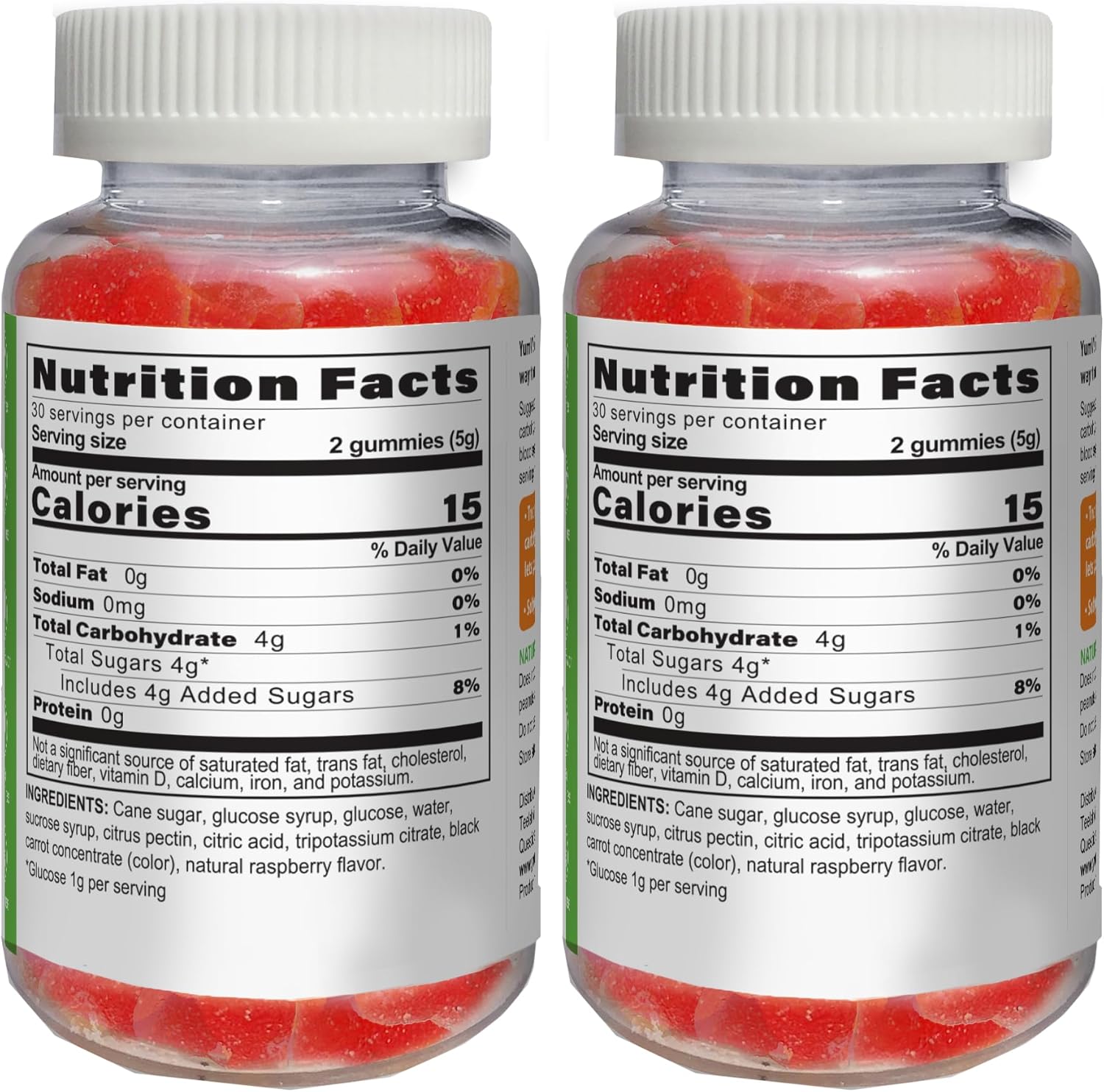 YUM-V'S YumVs Complete Glucose Gummies, Fruit Flavors, 60 Ct Pack of 2 - Chewable Nutritional Supplement for Men and Women, Gluten Free, Vegan, Kosher, Halal - Raspberry