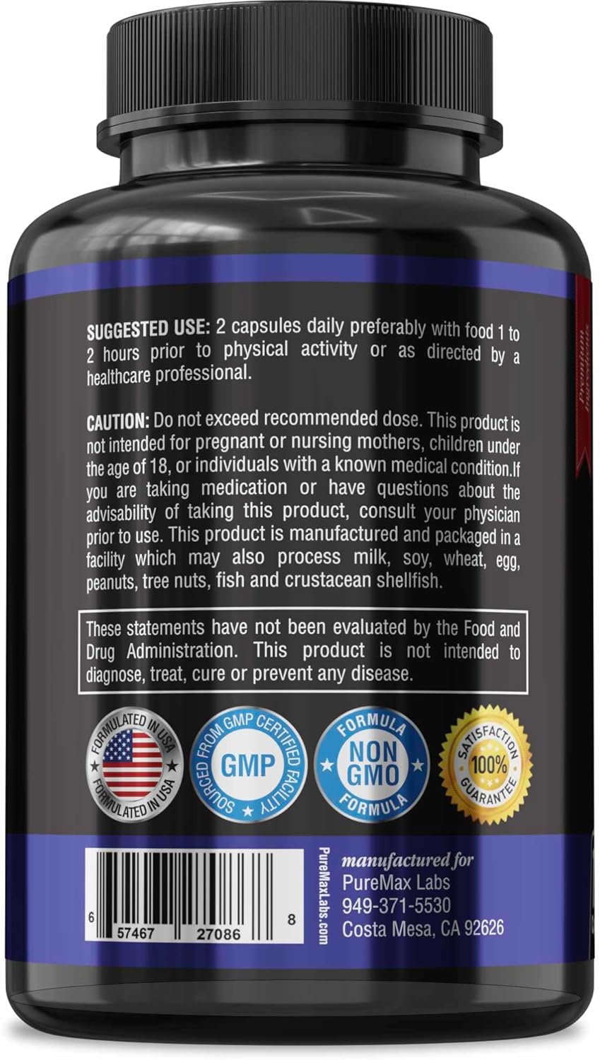 YUMMYVITE Horny Goat Weed Extra Strength Capsules with Maca, L-Arginine, Ginseng - Boost Desire, Performance, Stamina, Energy - Non-GMO Formula