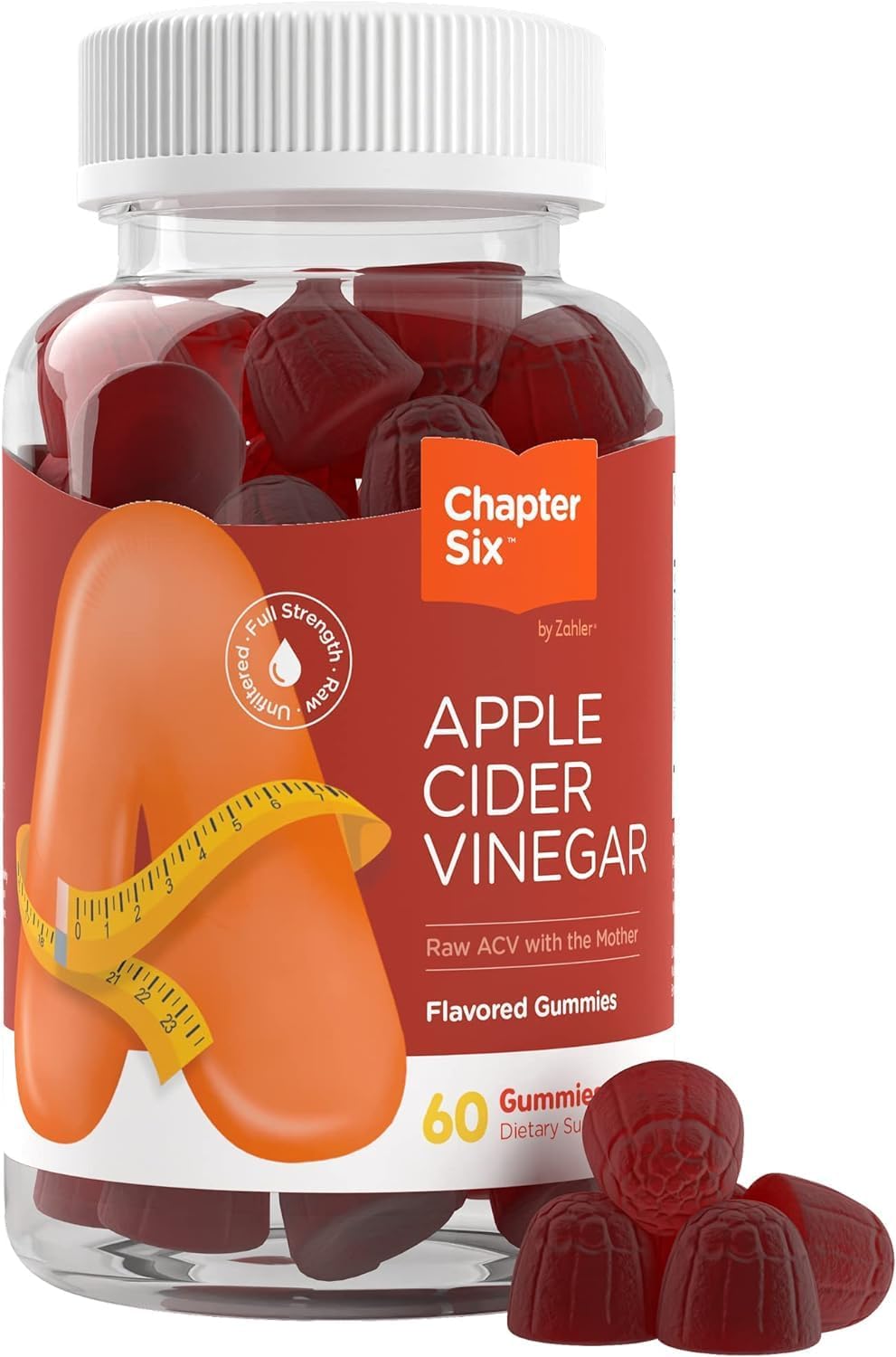 Zahler Apple Cider Vinegar Gummies: Kosher, Delicious, Raw with The Mother - Detox & Cleanse Support for Gut Health and Metabolism - 60 Flavored Gummies