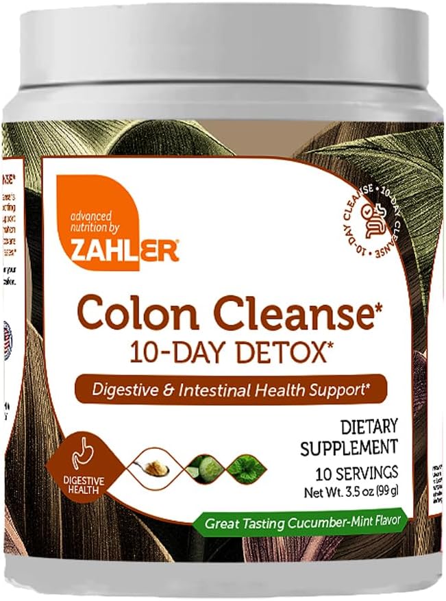 Zahler Cucumber Mint Colon Cleanse Detox - Herbal Digestive Wellness - Gentle Bowel Movement & Body Detox - 10-Day Cleanse for Men & Women - 3.5 oz Jar