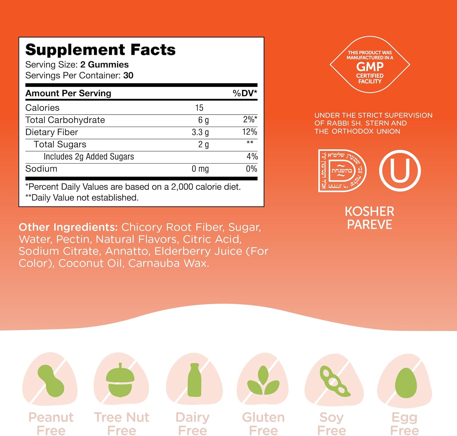 Zahler Fiber Gummies for Adults and Kids - 60 Count Chewable Fiber Chews for Digestive Health and Regularity - Certified Kosher Fiber Supplements for Children and Adults