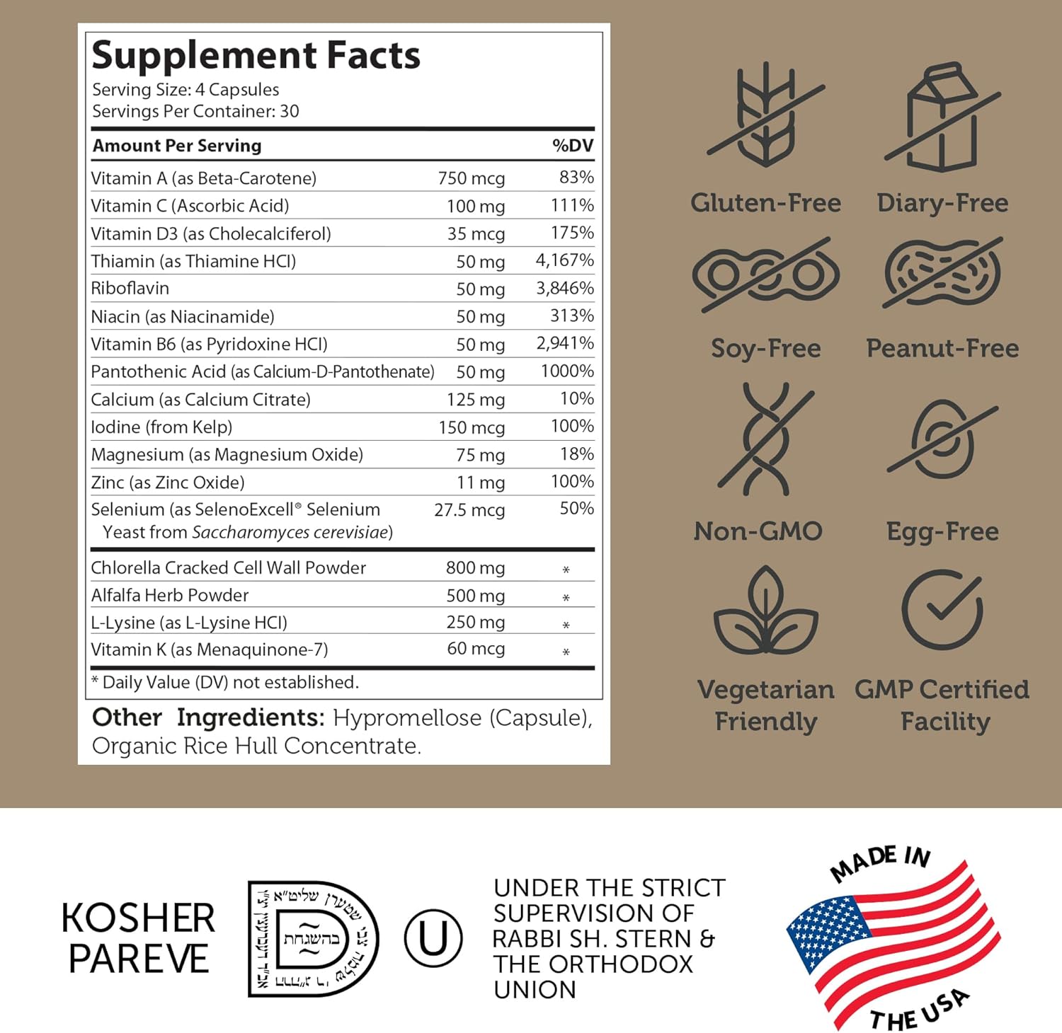Zahler Height Factor Capsules - 120 Count Growth Support Vitamins for Kids, Teens, and Young Adults - Kosher Mineral Supplement for Healthy Growth & Taller Height - Hormone Support Nutrients