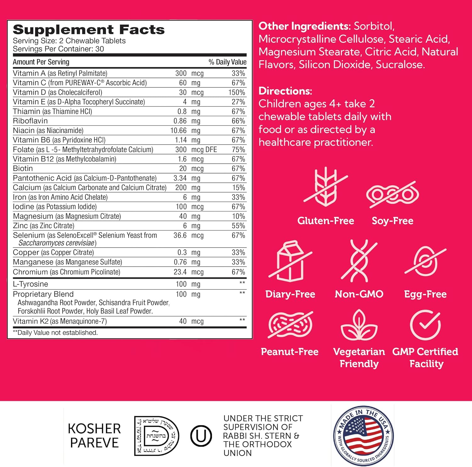 Zahler HeightFactor Chewable Tablets - Natural Height Growth Supplement for Kids Age 4+, Doctor Formulated Maximizer for Growing Taller, 60 Count
