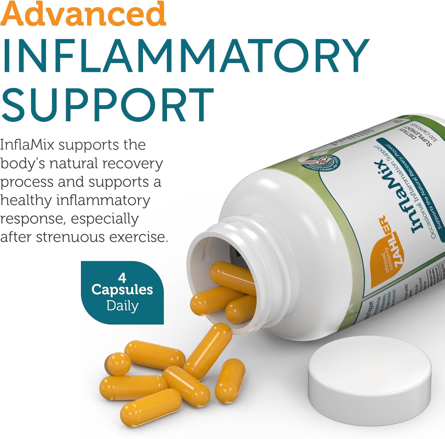 Zahler InflaMix Capsules with Turmeric for Healthy Inflammatory Response - 120 Count