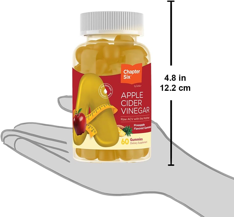 Zahler Kosher Apple Cider Vinegar Gummies - Detox & Gut Health Support - 60 Pineapple Flavored ACV Gummies for Men & Women