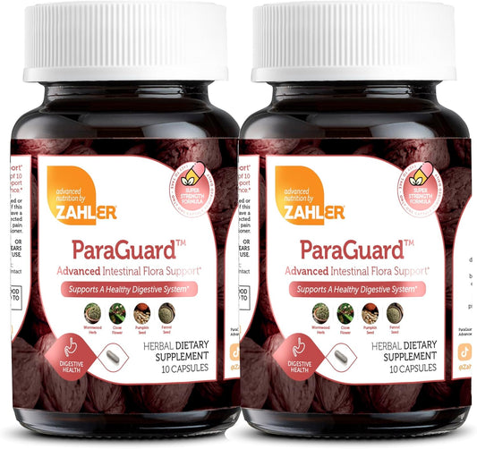 Zahler ParaGuard Capsules - Natural Gut Health Supplement with Wormwood, Garlic, Pumpkin Seed, Clove - Certified Kosher - 20 Count