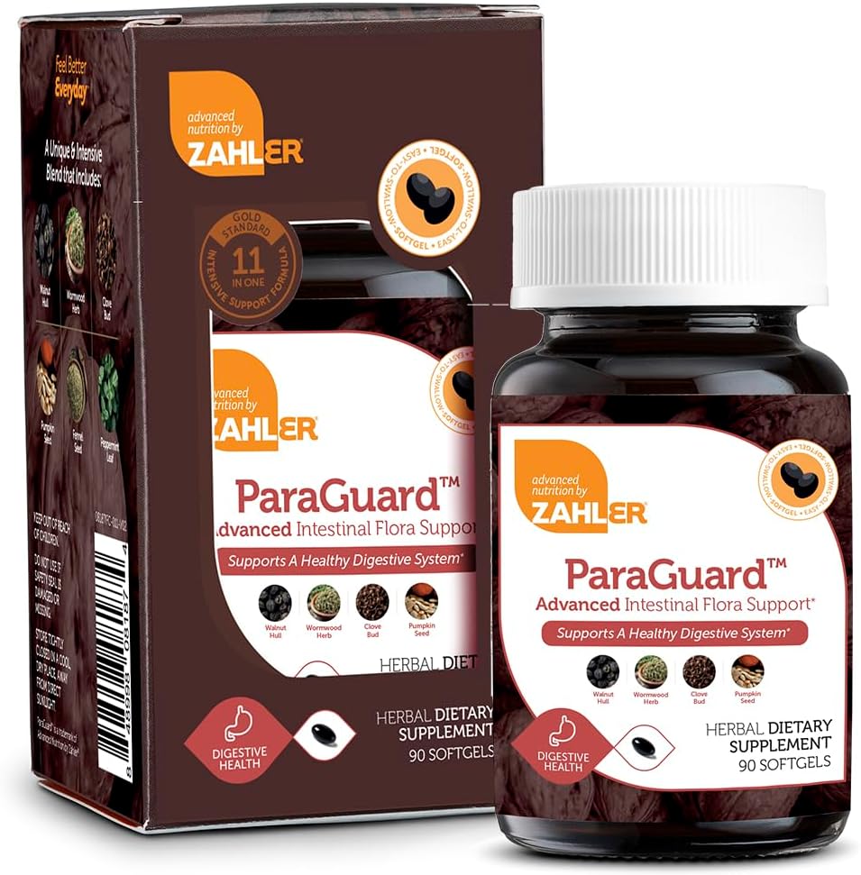 Zahler ParaGuard Cleanse Softgel Capsules - Gut Health Detox Supplement with Wormwood, Garlic, Pumpkin Seed, Clove - Natural Cleanse for Humans - Certified Kosher - 90 Count