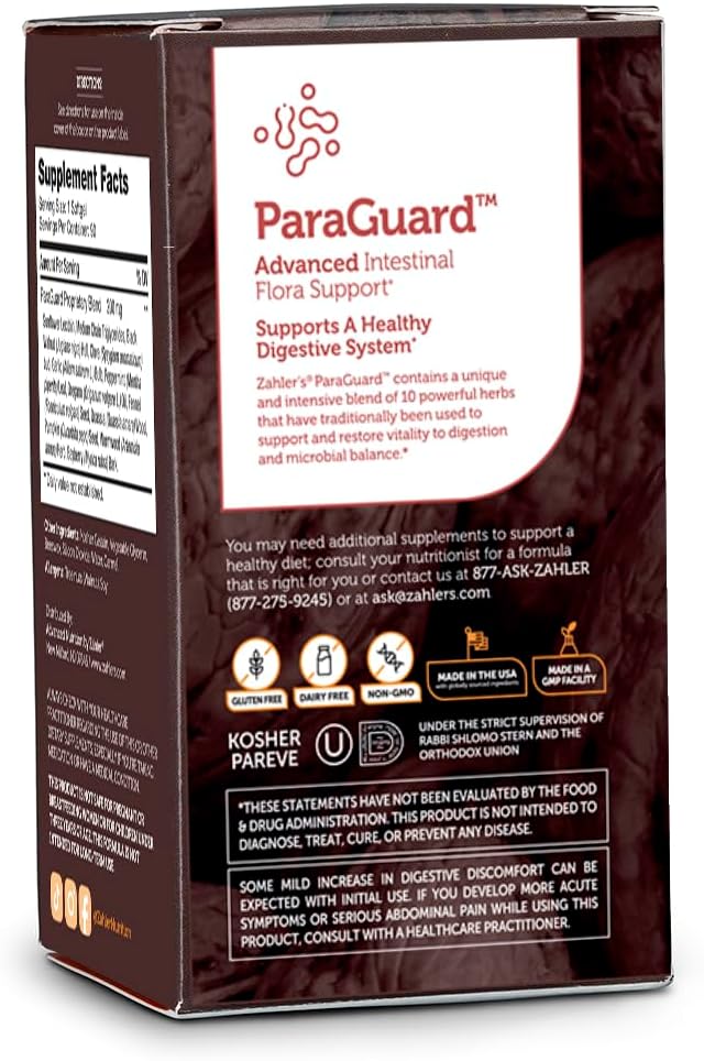 Zahler ParaGuard Cleanse Softgel Capsules - Gut Health Detox Supplement with Wormwood, Garlic, Pumpkin Seed, Clove - Natural Cleanse for Humans - Certified Kosher - 90 Count
