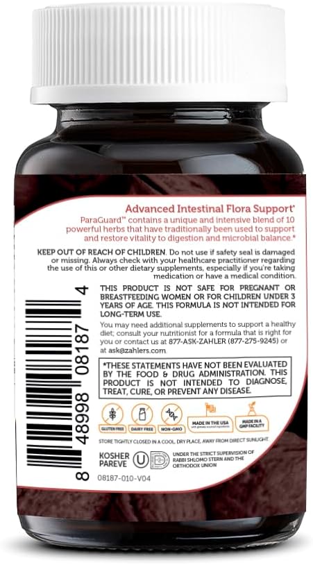 Zahler ParaGuard Cleanse Softgel Capsules - Gut Health Detox Supplement with Wormwood, Garlic, Pumpkin Seed, Clove - Natural Cleanse for Humans - Certified Kosher - 90 Count