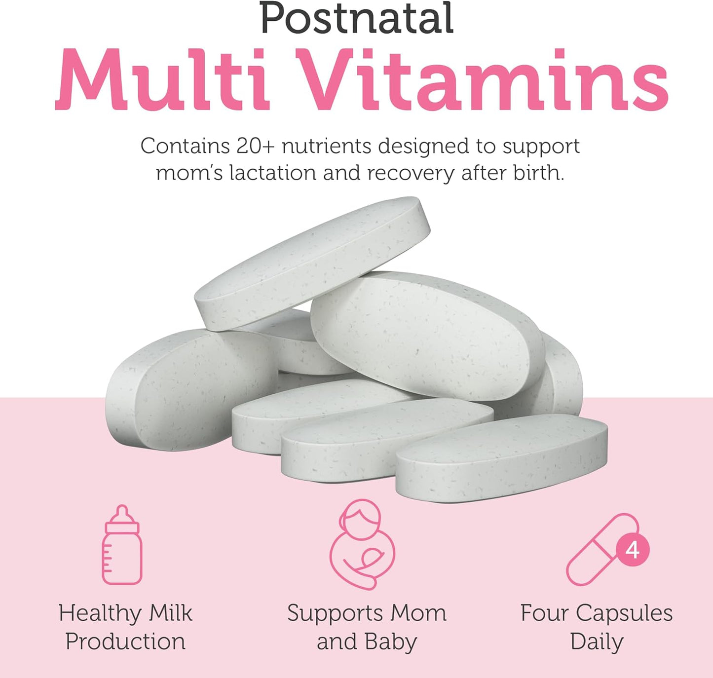 Zahler Postnatal Vitamins for Breastfeeding Moms - Lactation Support with Milk Thistle, Fenugreek, Raspberry Leaf - Non-GMO Kosher (120 Tablets)