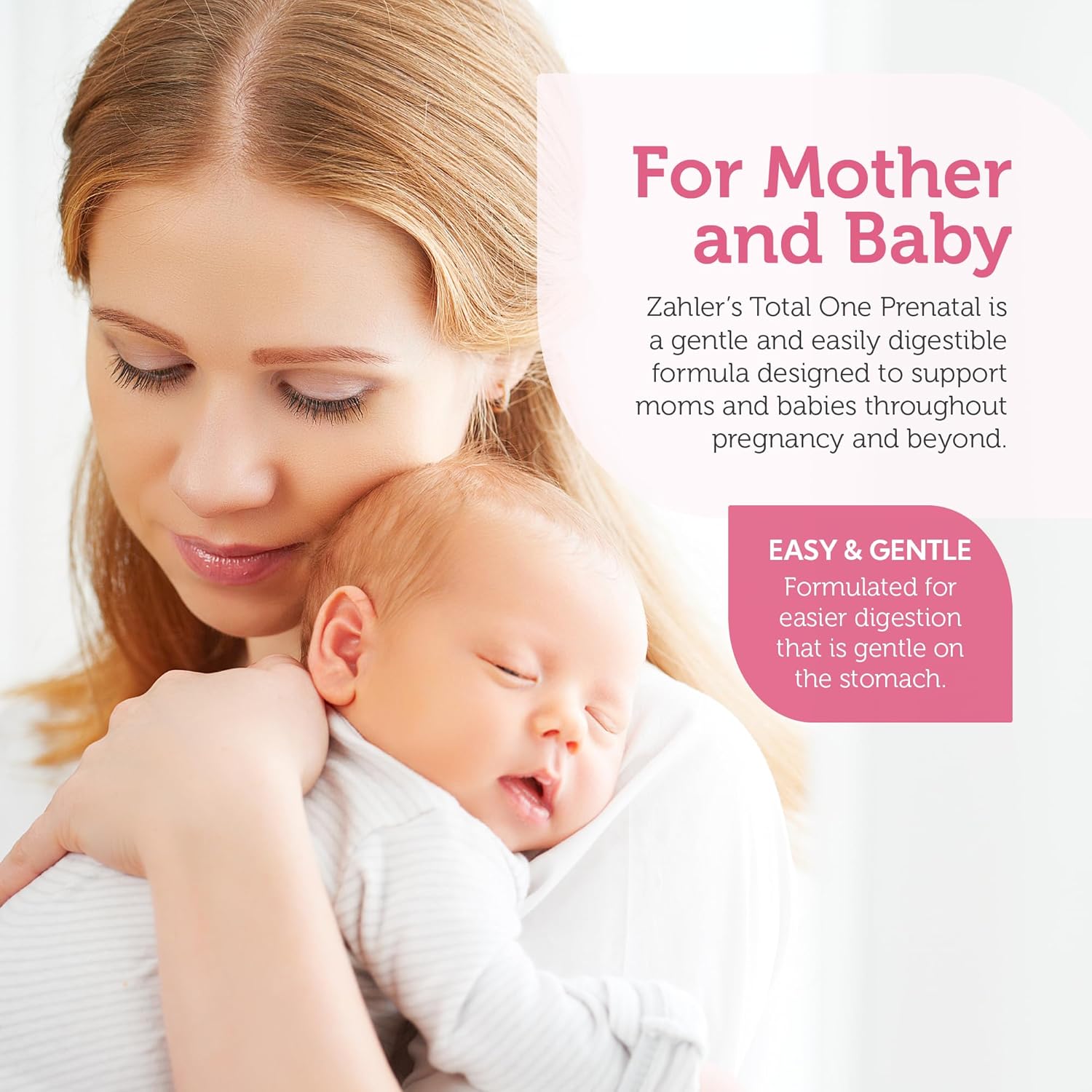 Zahler Total One Prenatal Vitamins for Women - 90 Count Daily Multi Vitamin with Folic Acid, Iron, Zinc & Essential Minerals - Kosher Prenatal Capsules