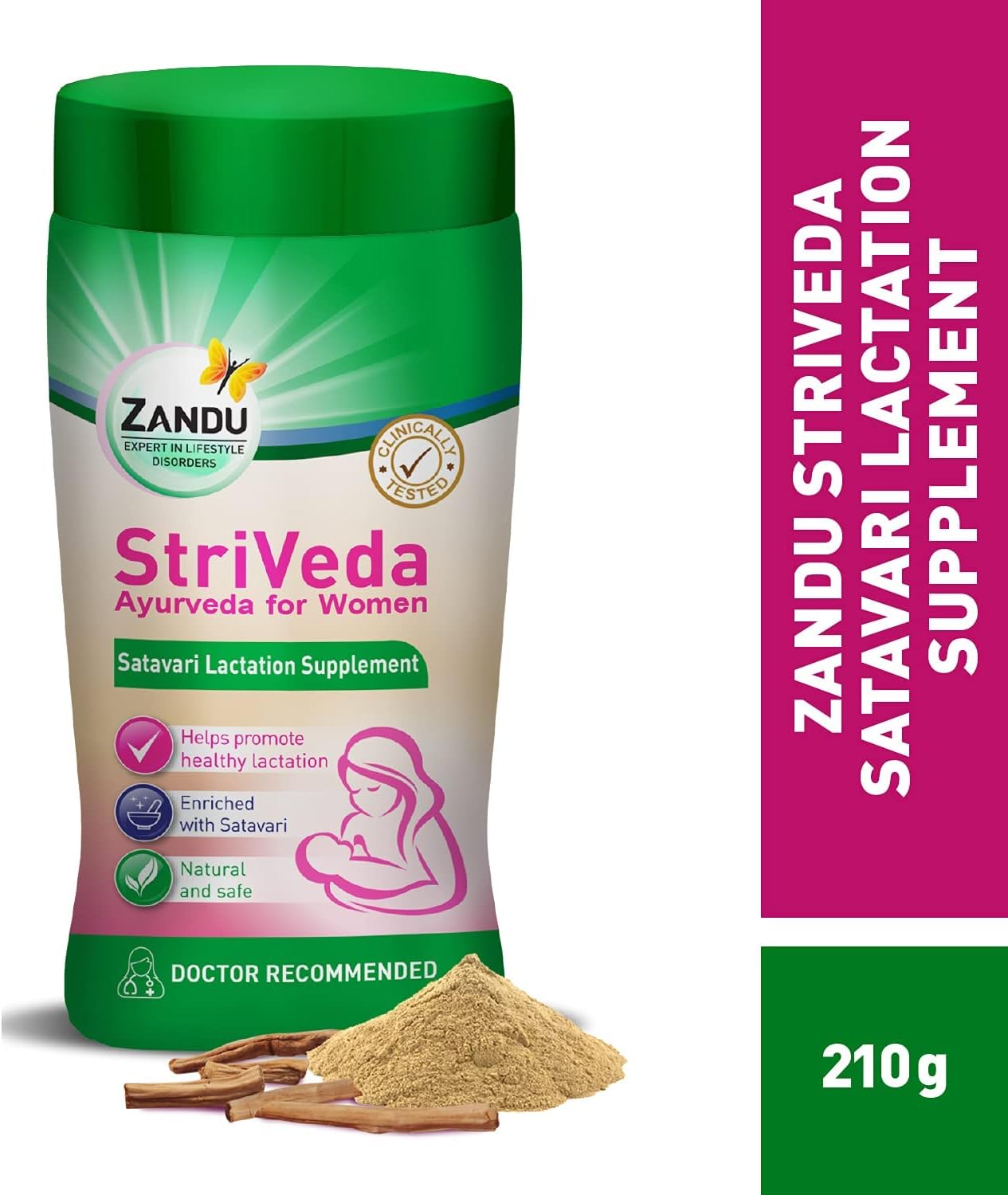 Zandu StriVeda Satavari Lactation Supplement 210g - Boost Breast Milk Production