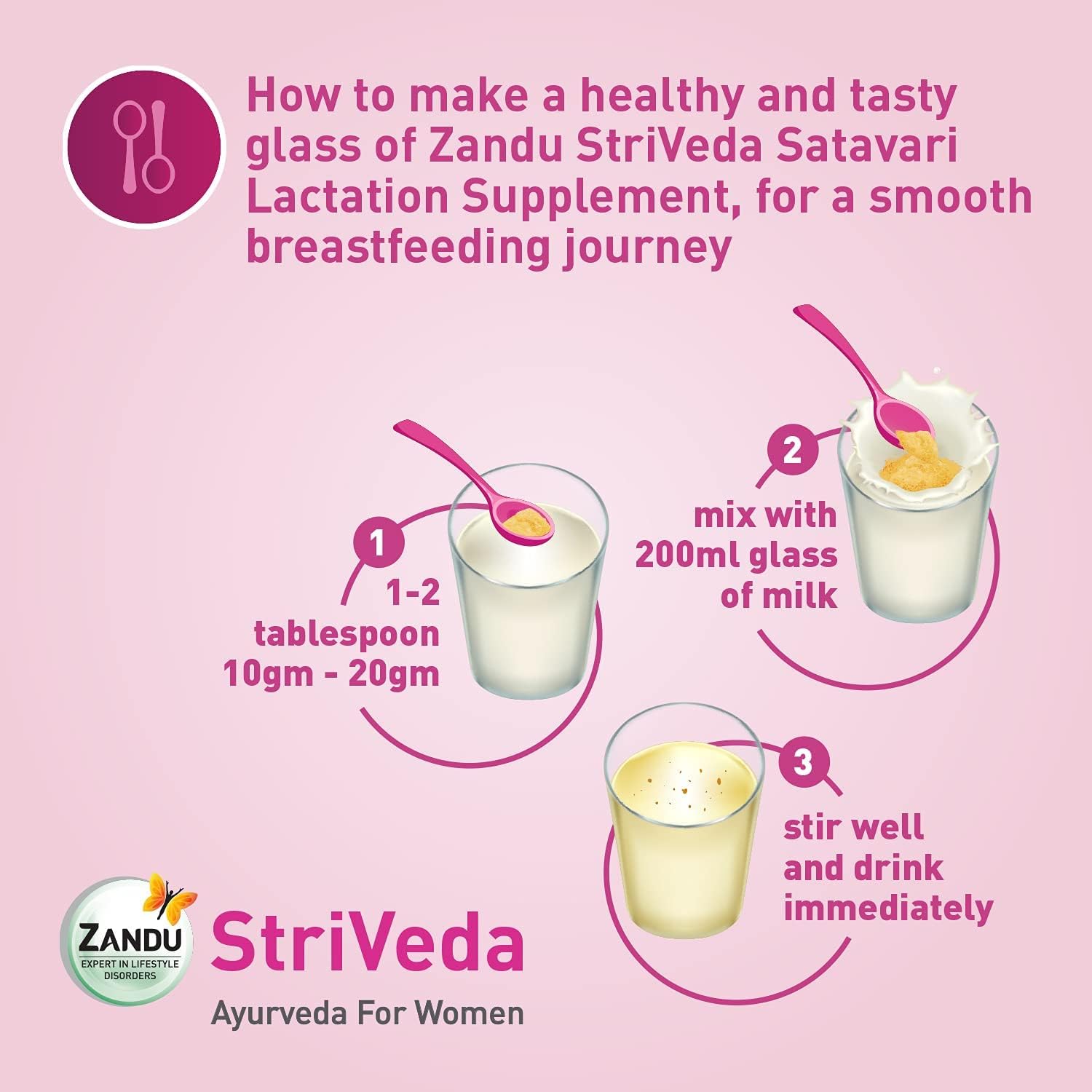 Zandu StriVeda Satavari Lactation Supplement 210g - Boost Breast Milk Production