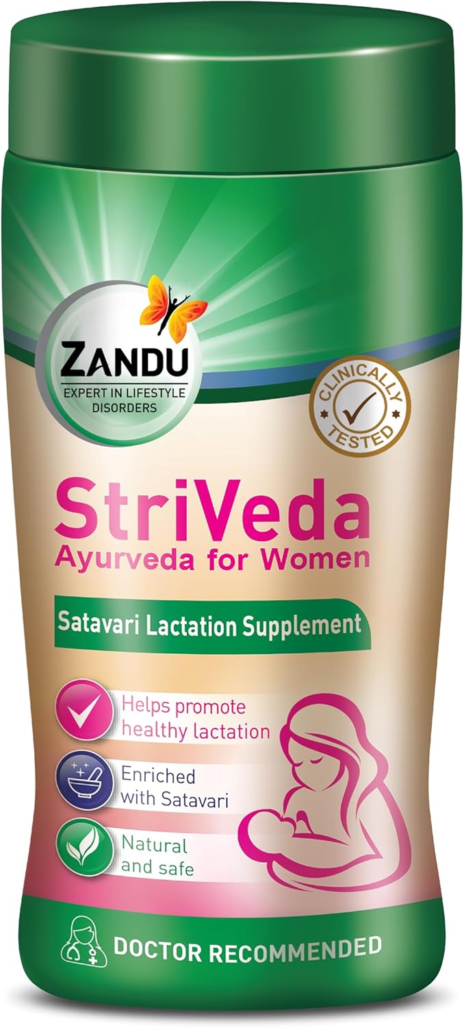 Zandu Striveda Shatavari Lactation Supplement Powder - 210 G, Boost Breast Milk Supply, Doctor Recommended & Natural