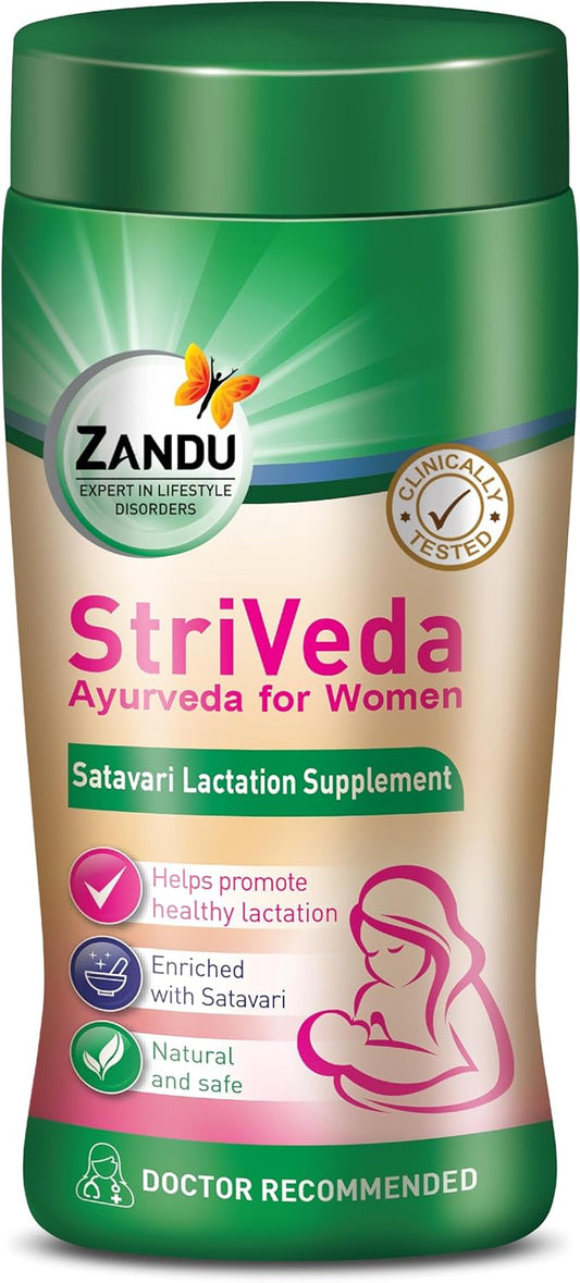 Zandu Striveda Shatavari Lactation Supplement Powder - 210 G, Boost Breast Milk Supply, Doctor Recommended & Natural