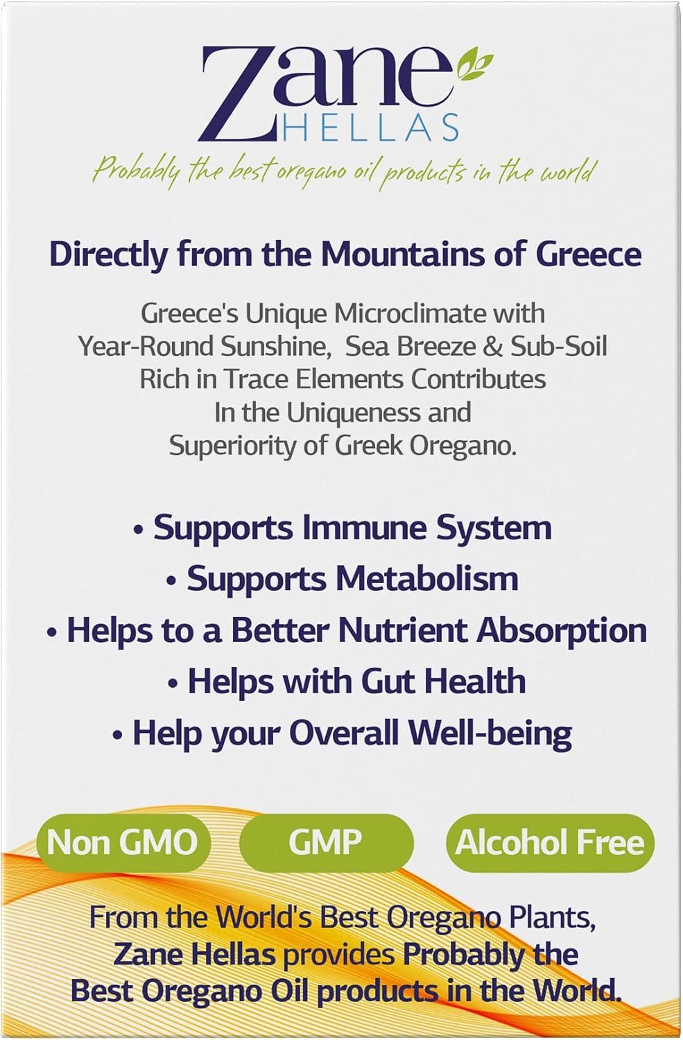 Zane Hellas Oregano Oil Softgels - High Carvacrol & Greek Essential Oil Concentration - 120 Softgels - 150mg Oregano Oil per Softgel