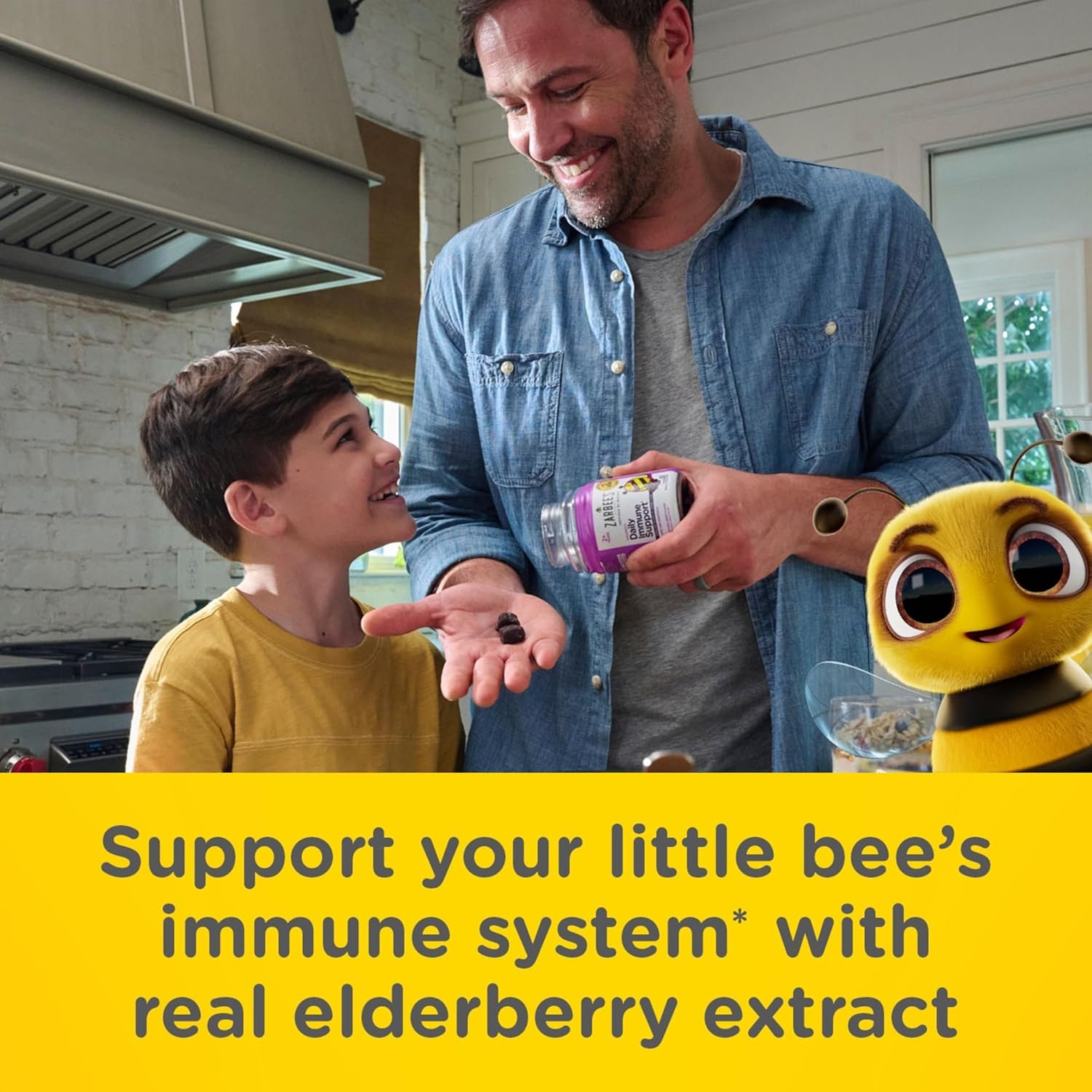 Zarbee's Children's Immune Support Gummies with Elderberry, Vitamins, and Zinc - 42 ct, Gluten-Free, No Artificial Flavors
